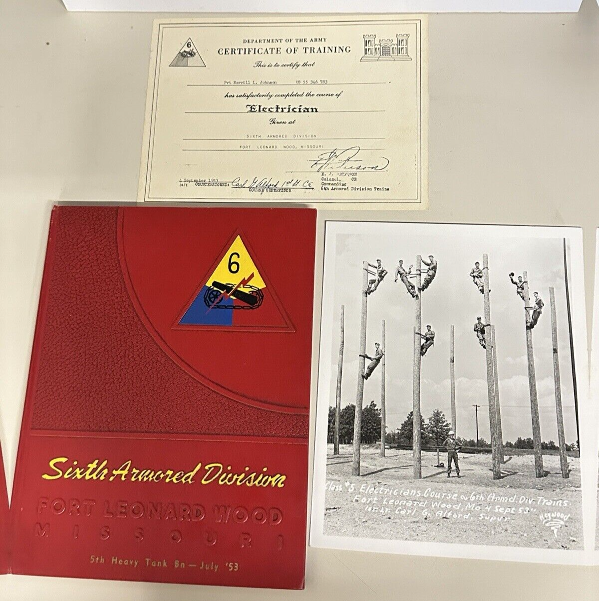 July 1953 Sixth Armored Division Fort Leonard Wood MO Heavy Tank Yearbook Photo