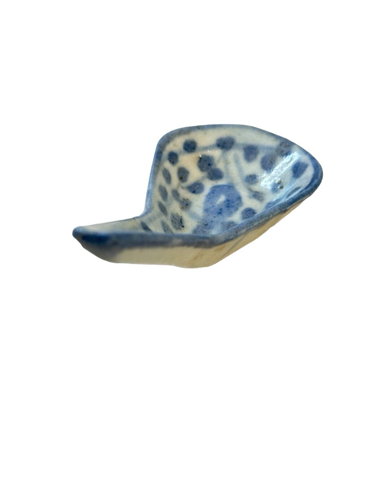 Antique 1800’s Chinese Asian porcelain rice soup spoons blue white glaze 3 1/4”