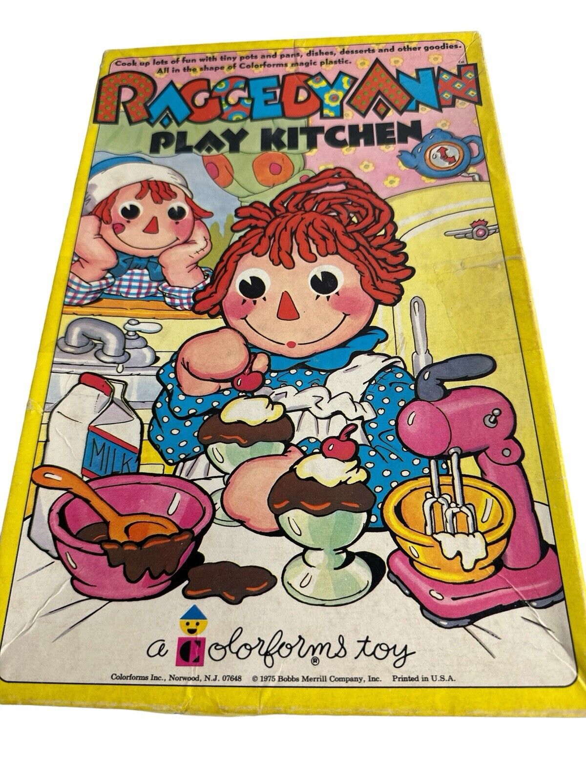 Rare Raggedy Ann Play Kitchen & Mickey Mouse Colorforms Toy Set Box Vtg 1970’s