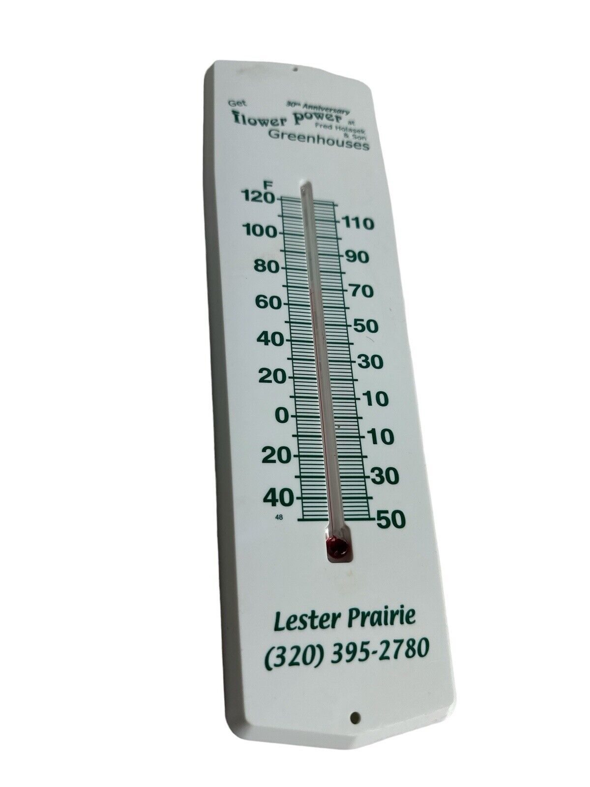Vintage Flower Power Greenhouse Advertising Plastic Thermometer 11”