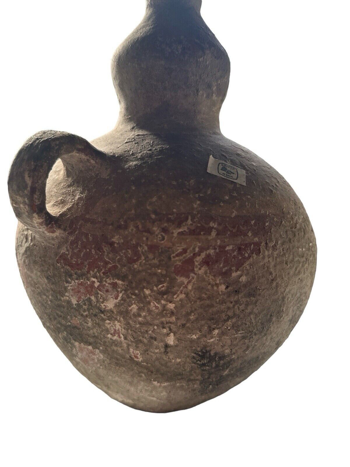 Antique Mexican Handmade Long Neck Clay Terracotta Water Vessel Primitive