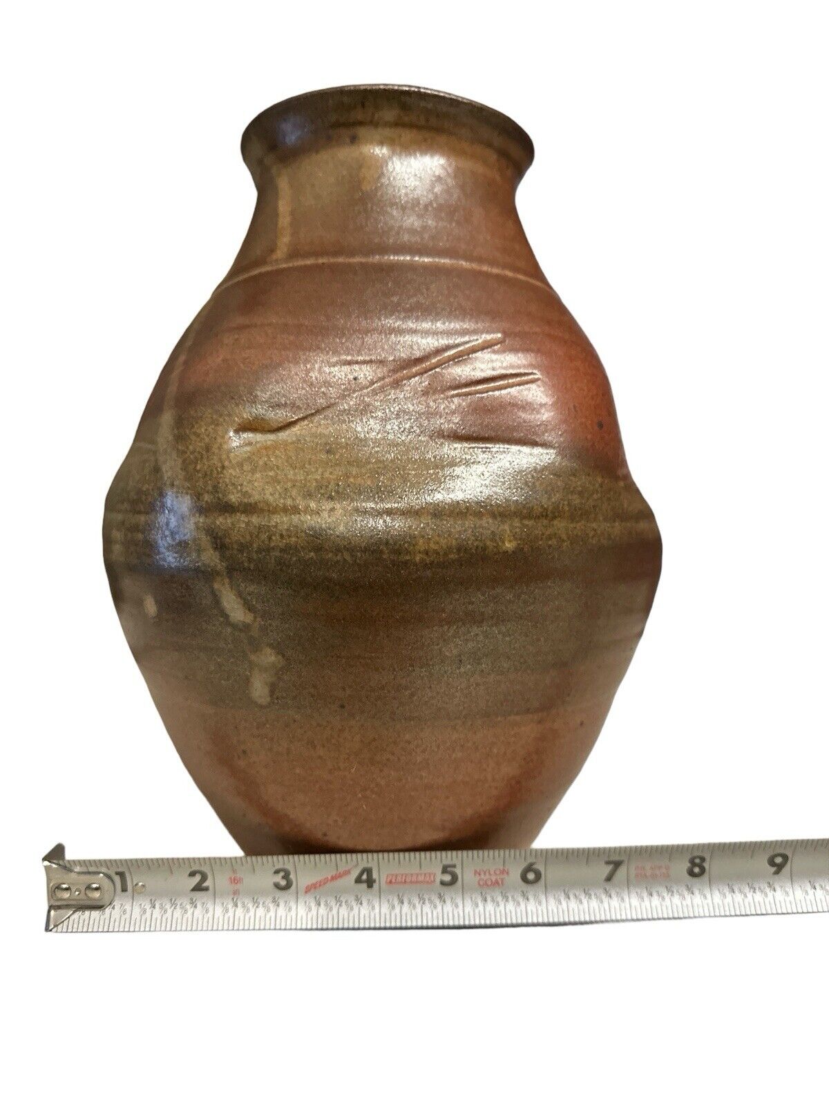 Beautiful Handmade Studio Signed Mark Pottery Stoneware Vase 10”
