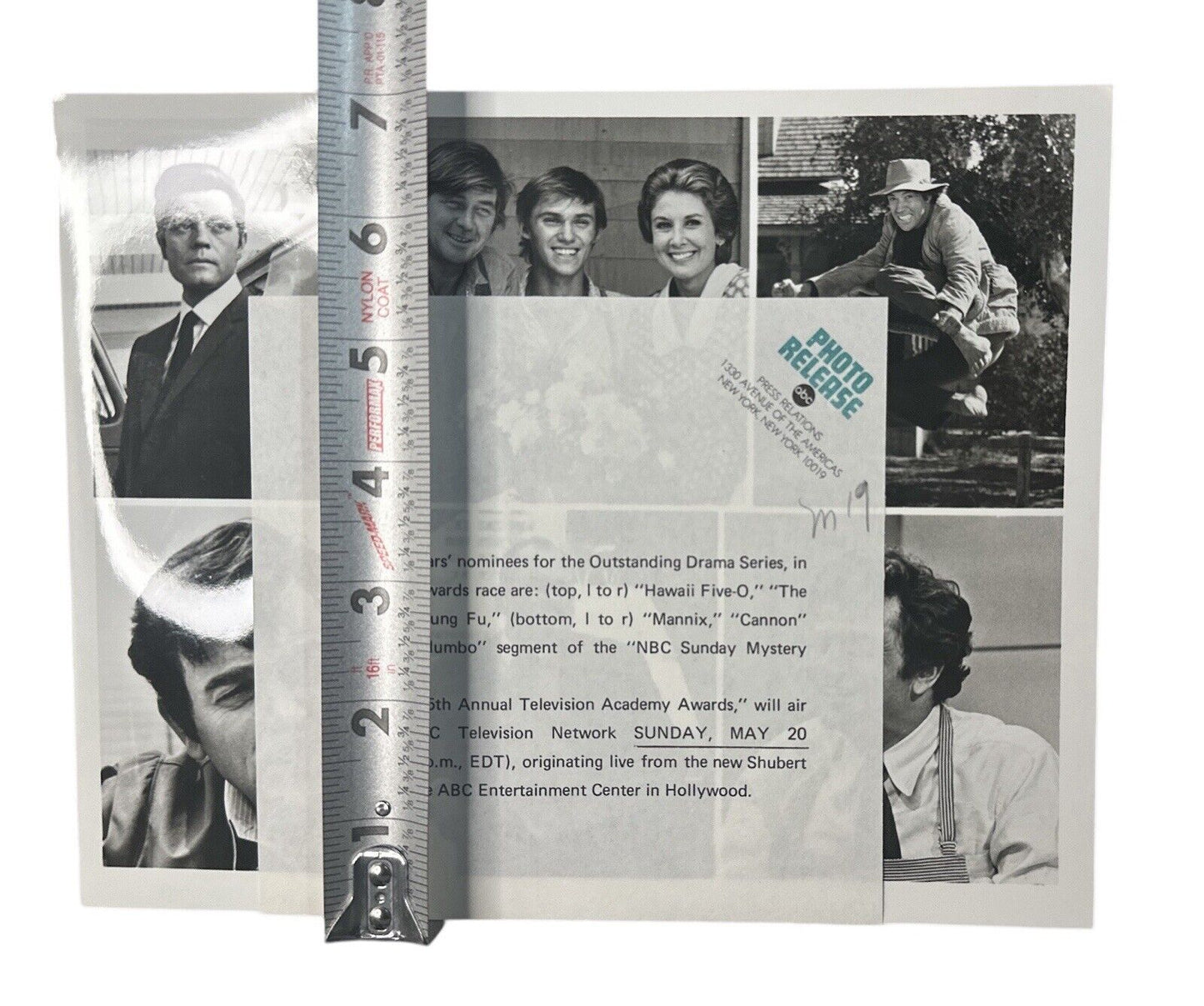 1973 Emmy Awards Photo The Walton’s Hawaii Five-O Kung Fu Columbo Mannix Cannon