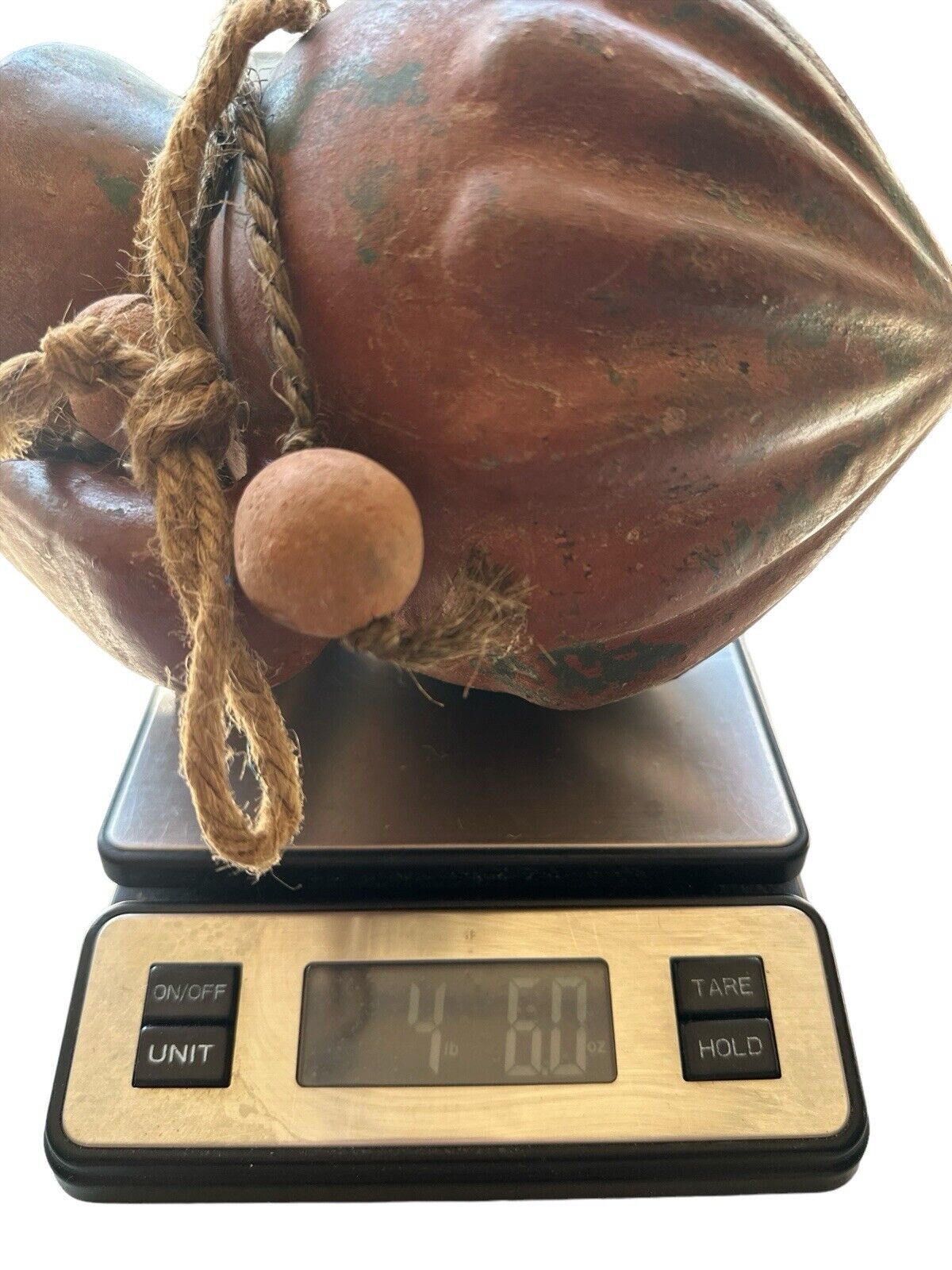 old Huasteca Region Clay hanging water Vessel made in mexico 9”x 8” Mid 1900’s