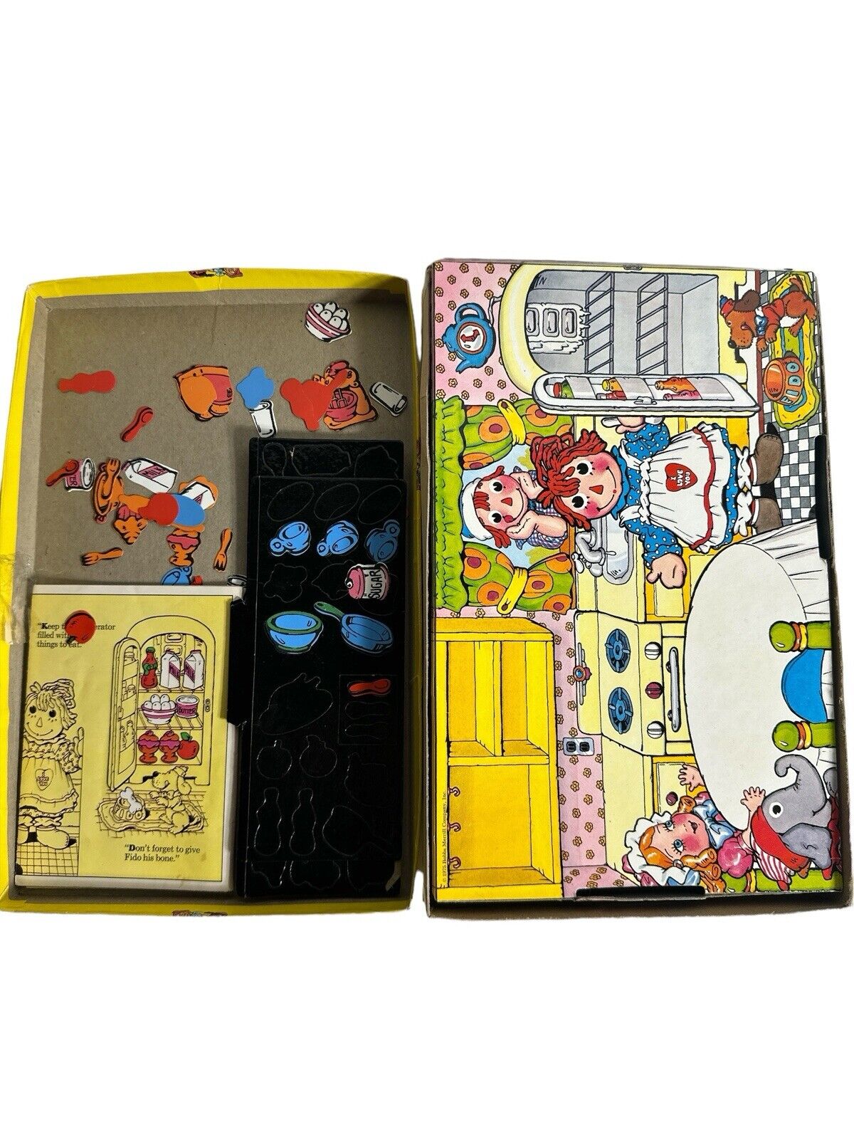 Rare Raggedy Ann Play Kitchen & Mickey Mouse Colorforms Toy Set Box Vtg 1970’s
