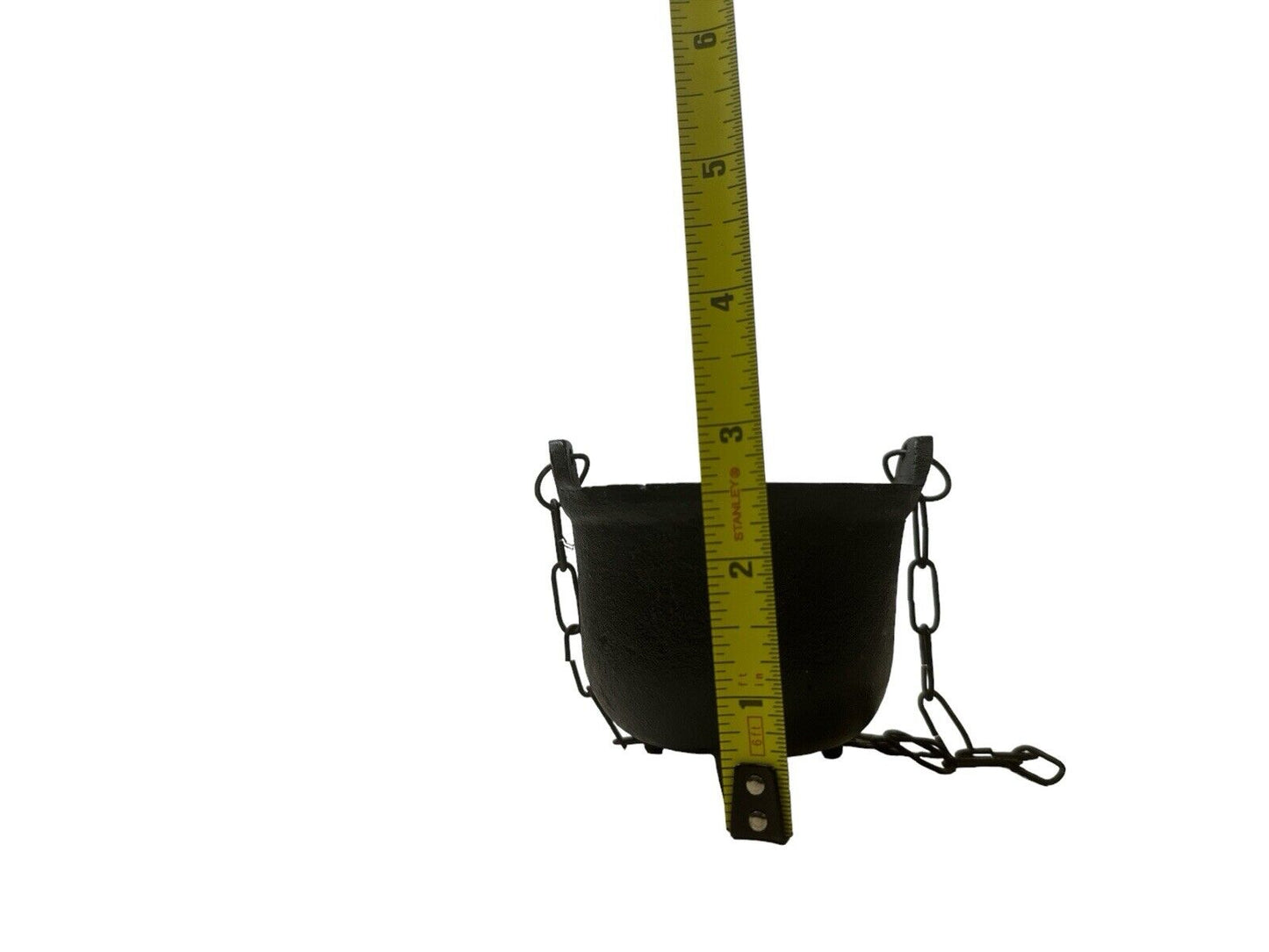Vintage Salesman Sample Cast Iron Pot Small Cauldron 2.5” X 3” Hanging Chain