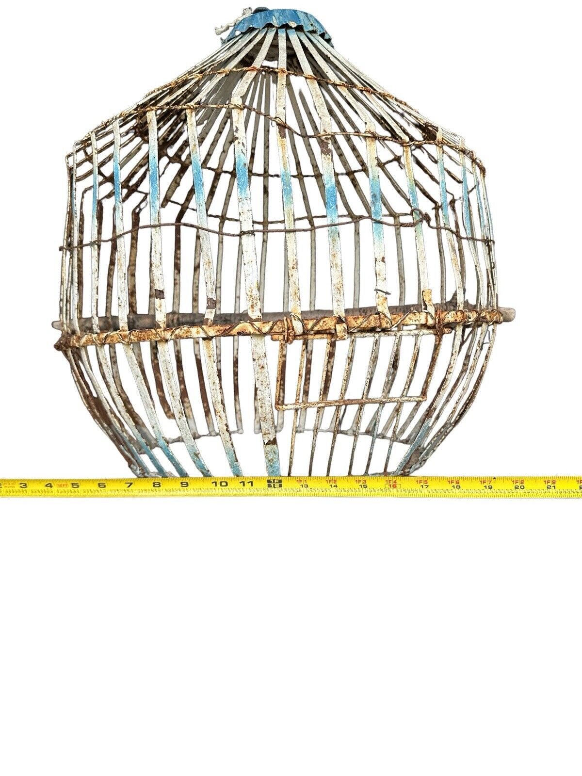 Vintage Large Rustic Metal Bird Cage Handmade Rare Decor Cage Made In Mexico