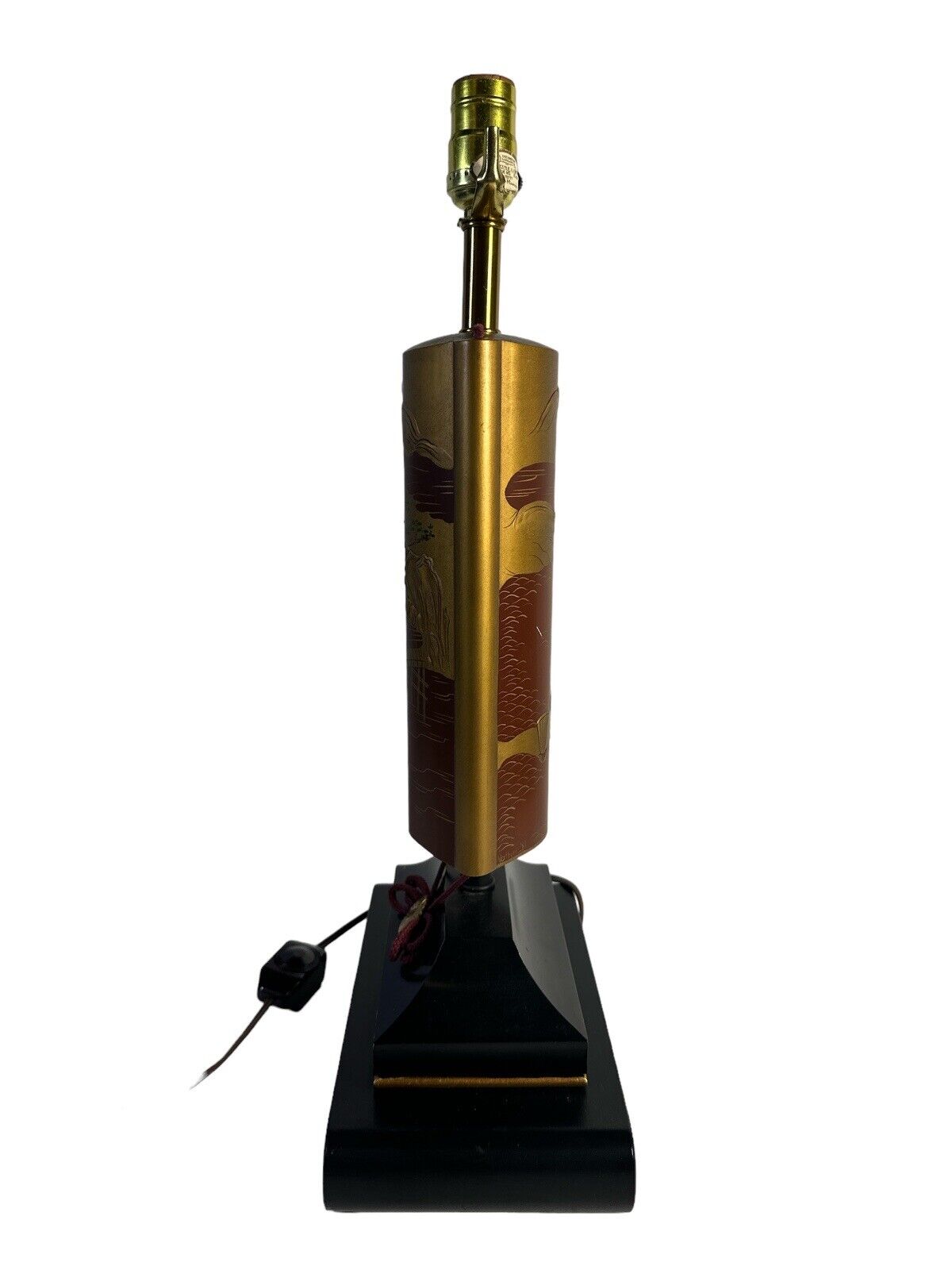 La Barge Mirror Inc. Asian Inspired Mountain Bridge Scene Beautiful Table Lamp