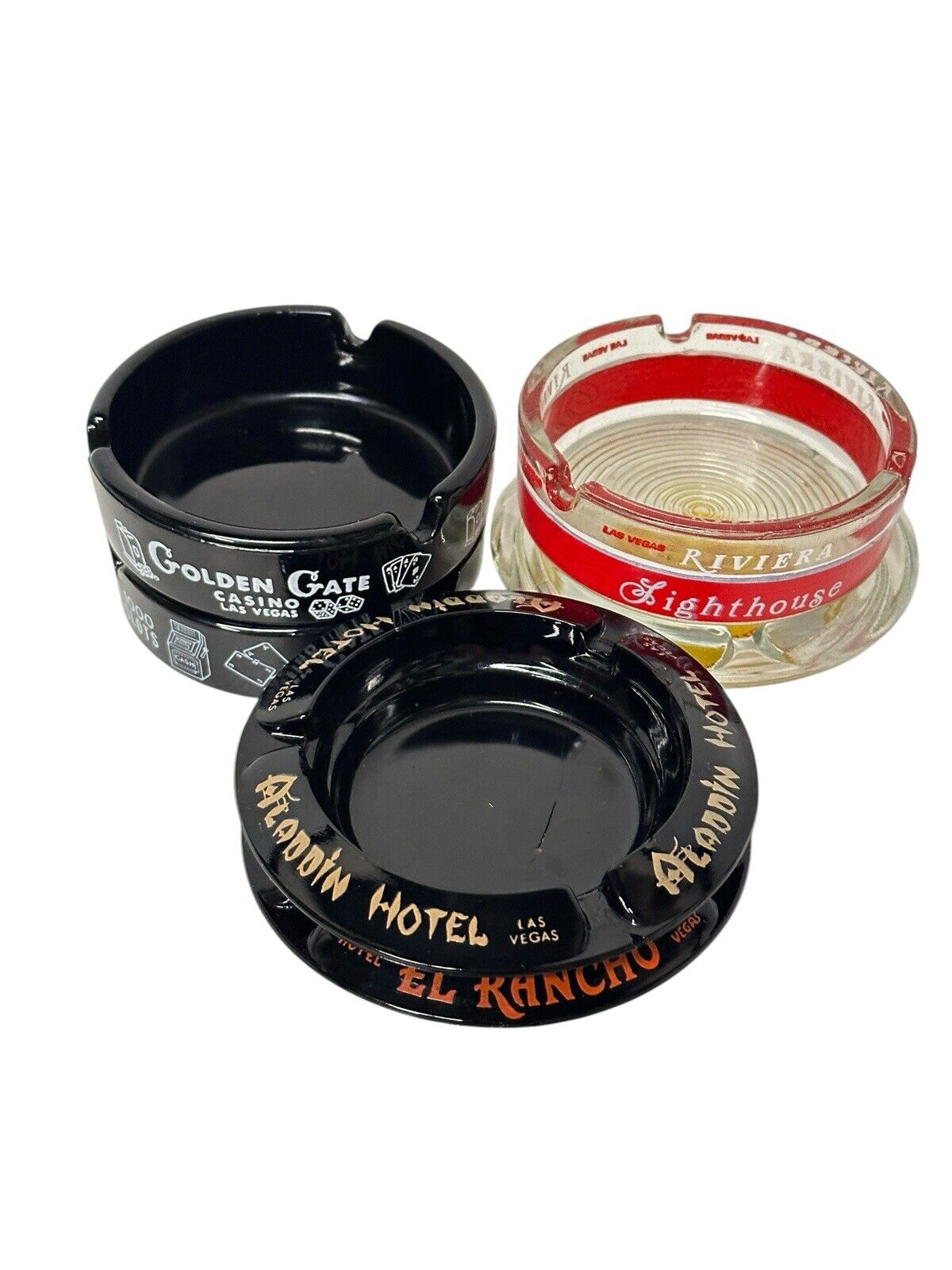 Lot of 6 Vintage MCM 1970’s Hotel Casino Ashtrays Rare Types