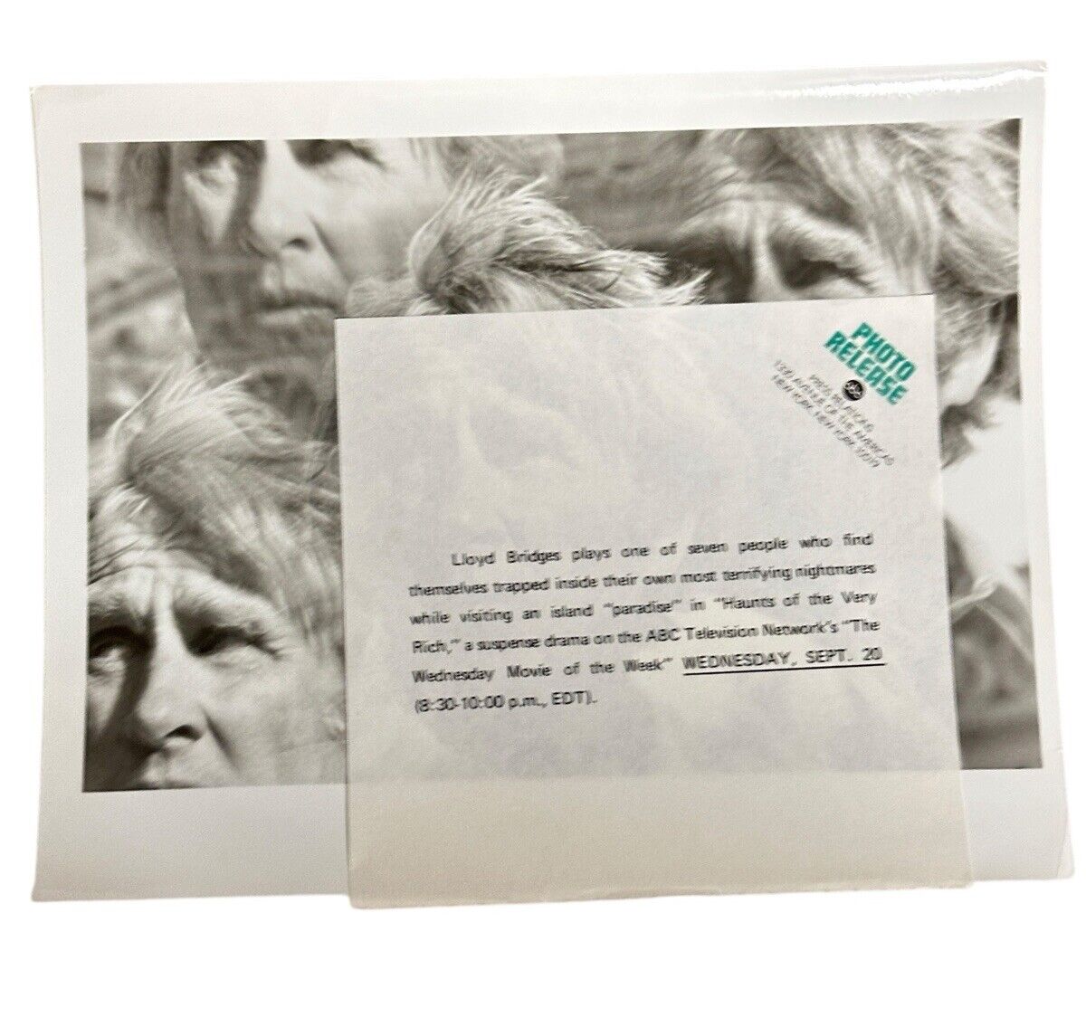 1972 ABC Press Release Photo Lloyd Bridges “haunts of The Very Rich” 7” x 9”