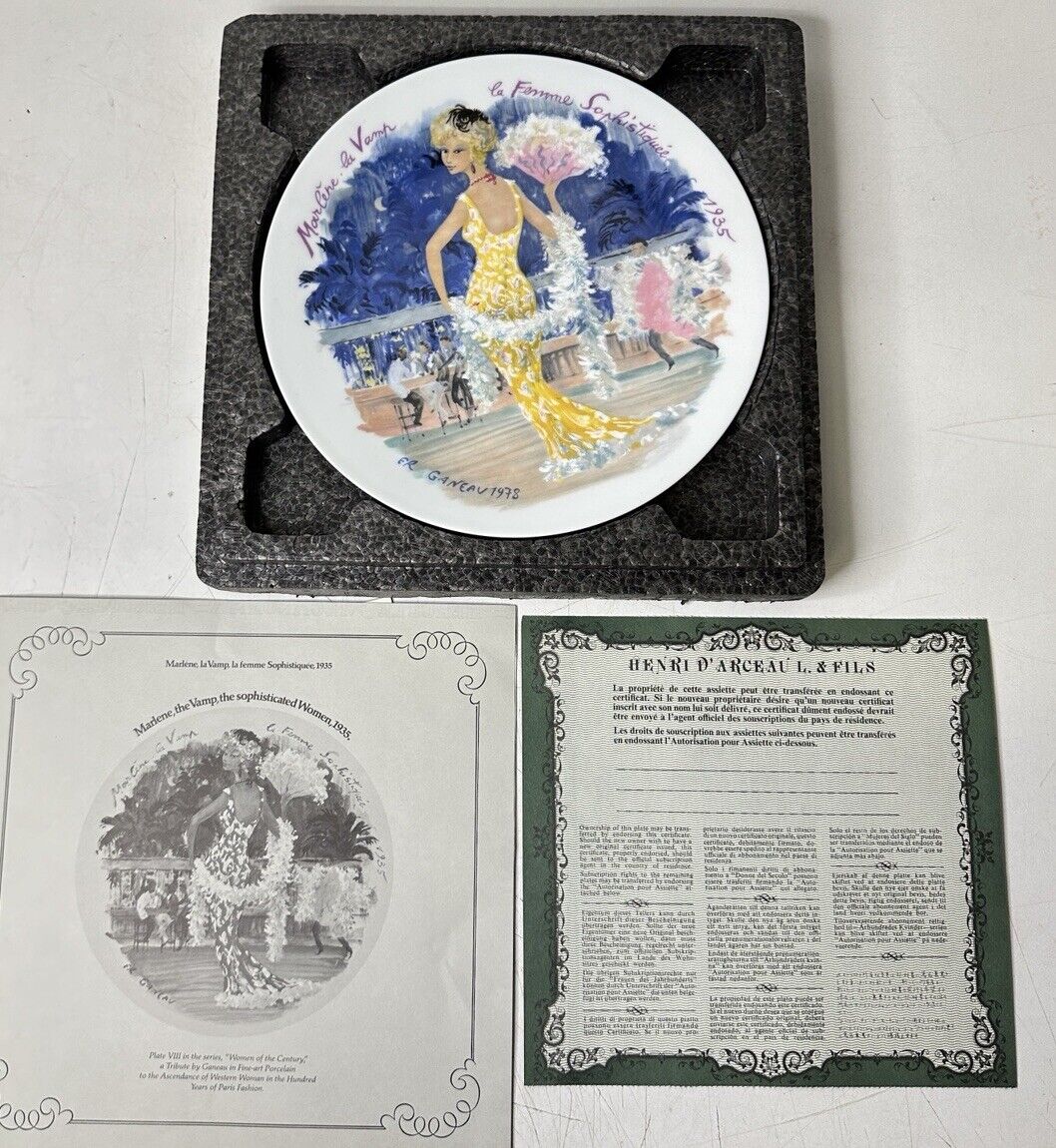 Marlene the Vamp PlateVIII Henri D'Arceau L & Fils Collection 1978