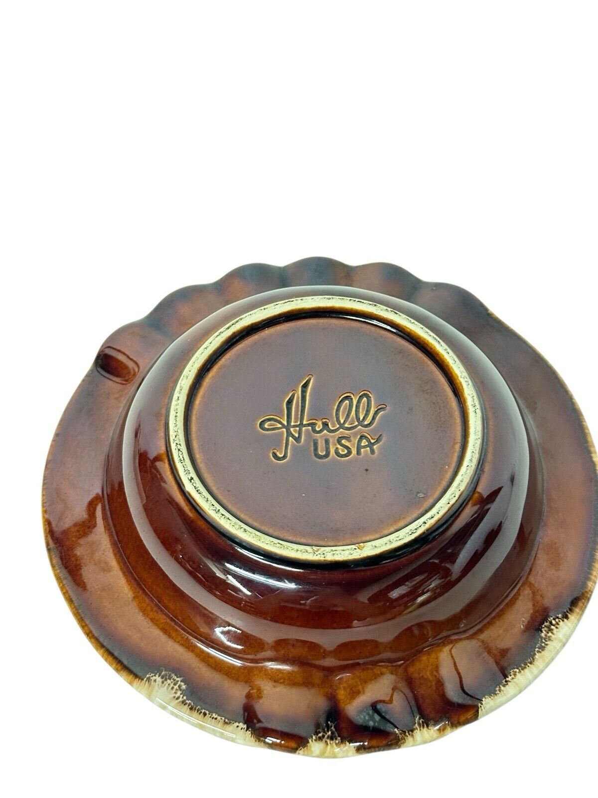 Vtg Hull Brown Drip Cigar Ashtray Deer Vintage 1950’s MCM Trinket Dish Decor