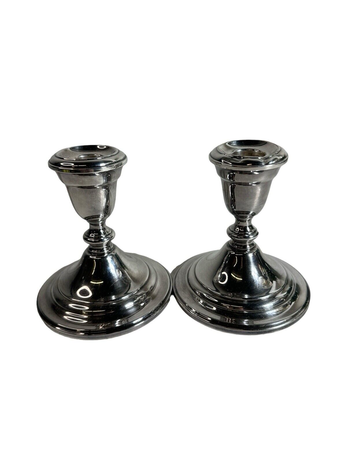 Set Of 2 Gorham 5" Silverplate Weighted Candlestick Holders YC 3000