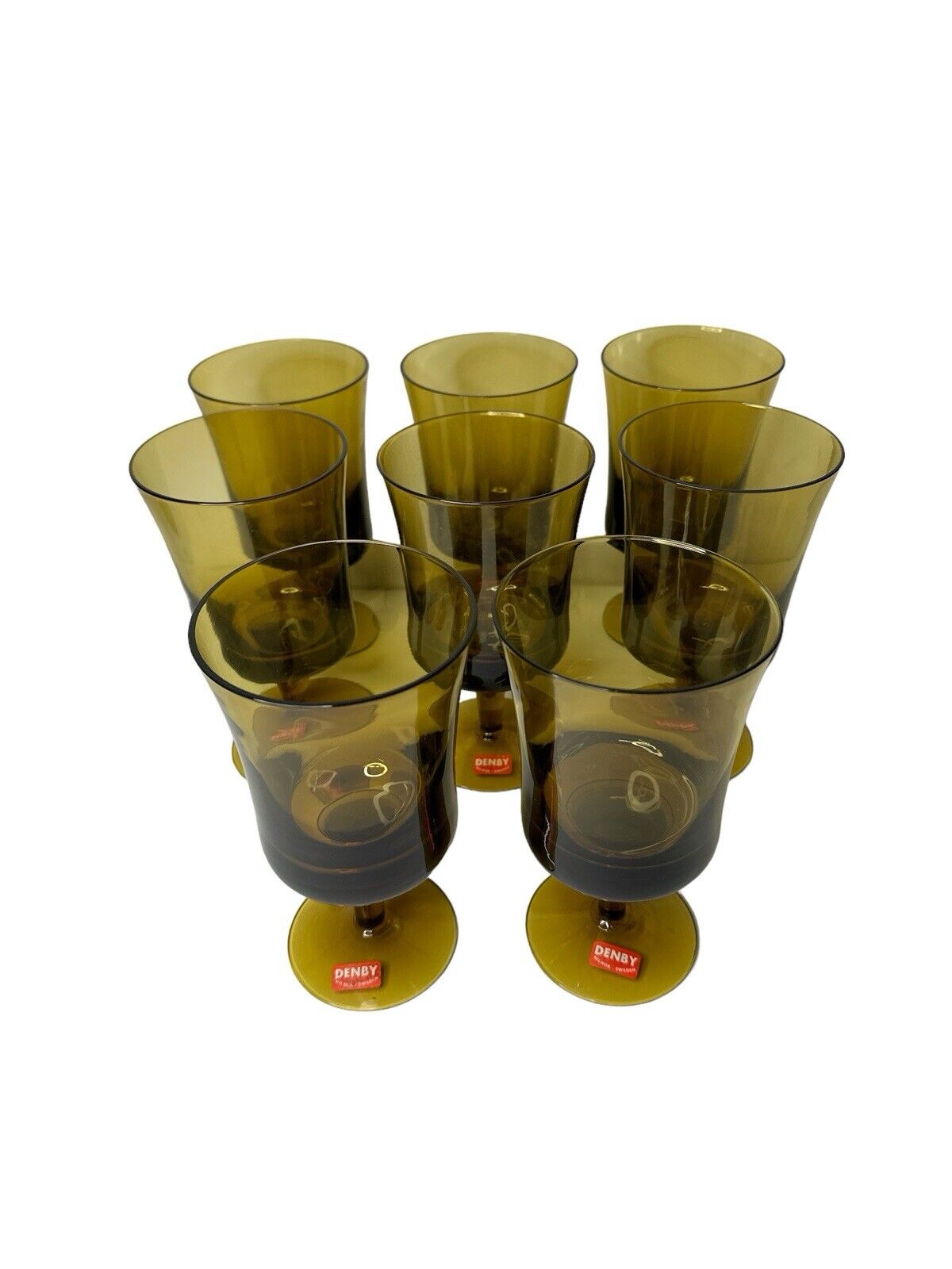 1972-1979 DENBY Arabesque Spice Brown Water or Wine Goblet NOS Milnor Sweden 6.5