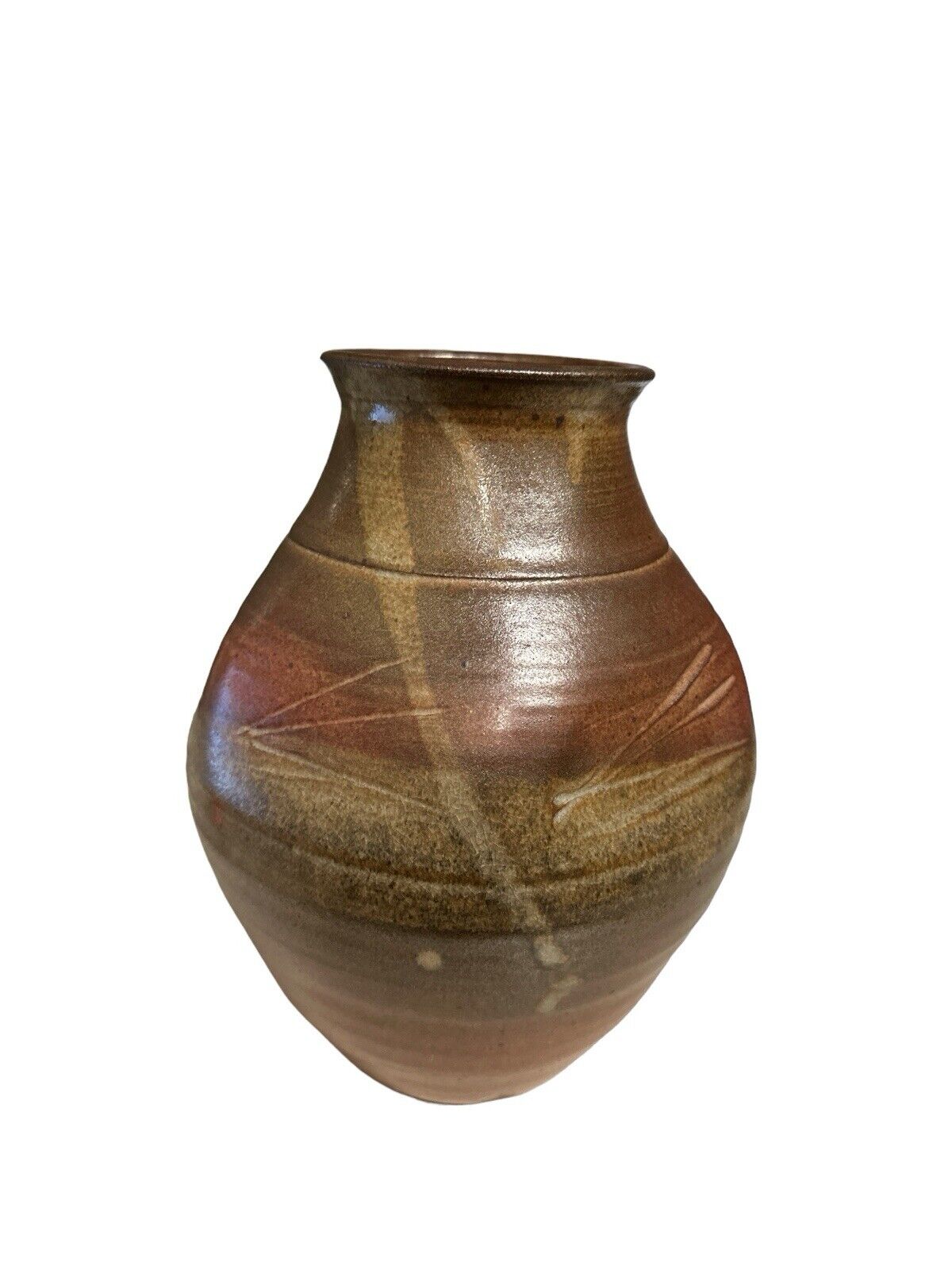 Beautiful Handmade Studio Signed Mark Pottery Stoneware Vase 10”
