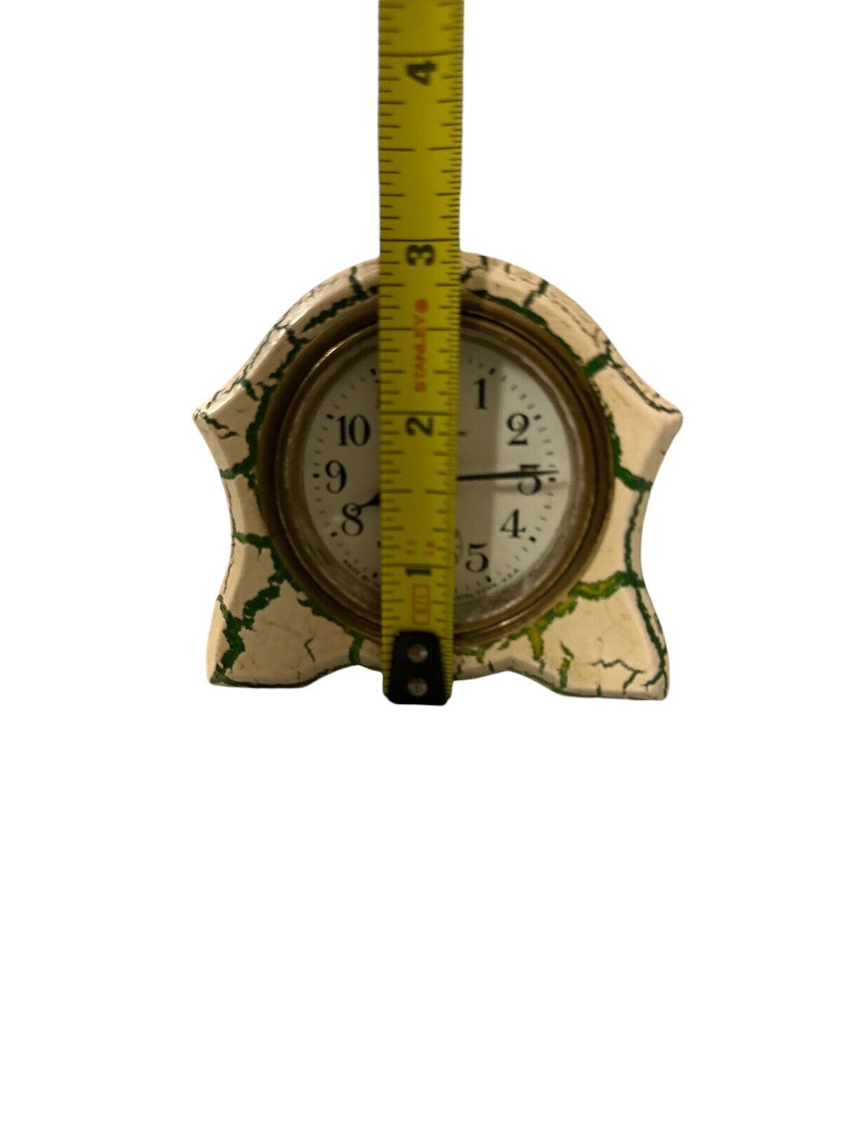 Rare Old Vtg E. Ingraham Cock Co Small Crackle Wind Up Alarm Clock not working