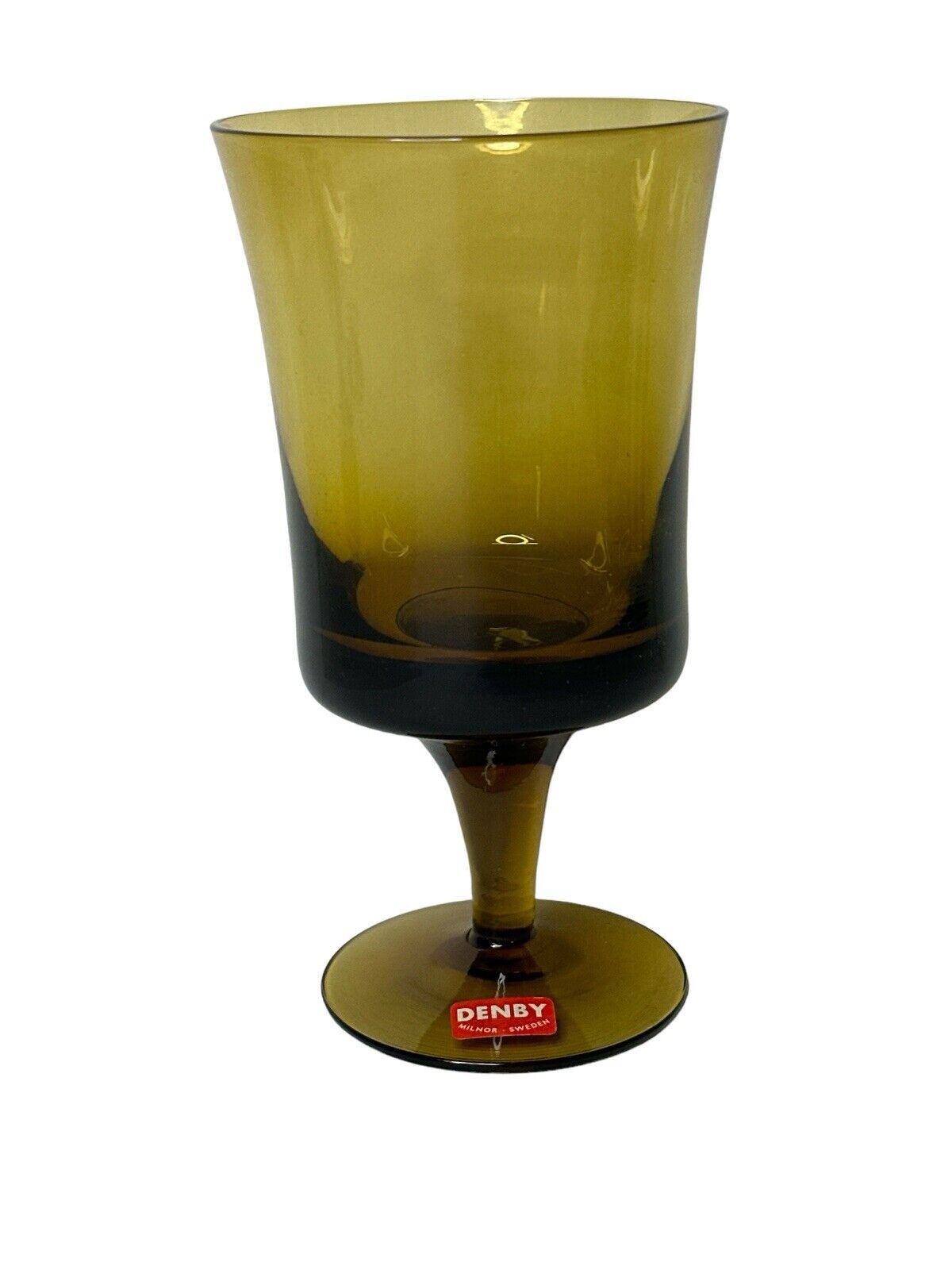 1972-1979 DENBY Arabesque Spice Brown Water or Wine Goblet NOS Milnor Sweden 6.5