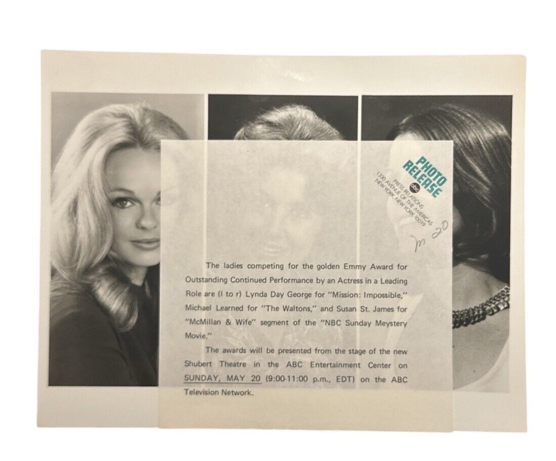 25th Annual TV Academy Awards 1973 Press Release photo 3 Up Composite