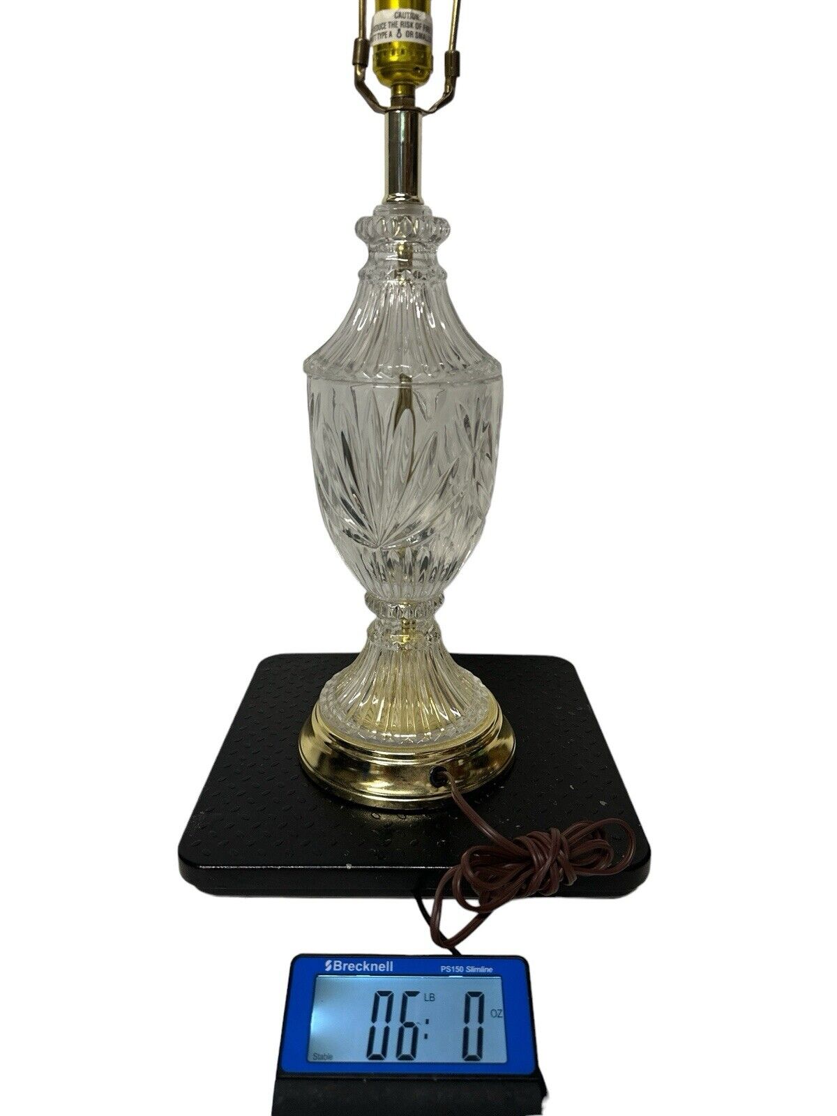 Beautiful Vintage Vintage Clear Crystal Lead Brilliant Cut Table Lamp Unbranded