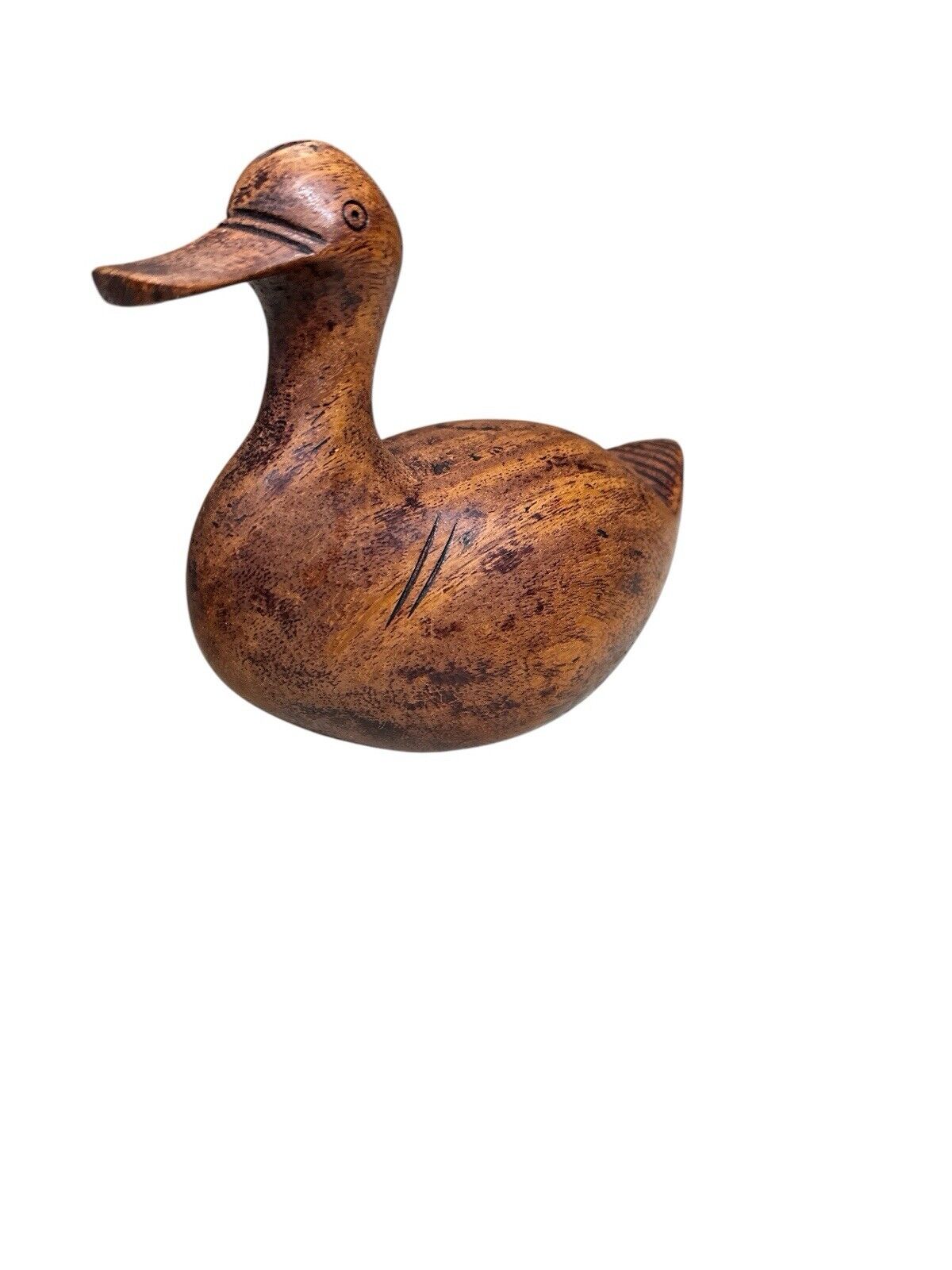 Vintage Hand Carved Wood Duck made in Africa Dakar Senegal