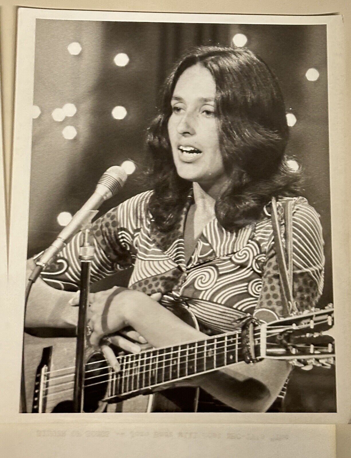 1973 Joan Baez Press Release Photo The Midnight Show NBC