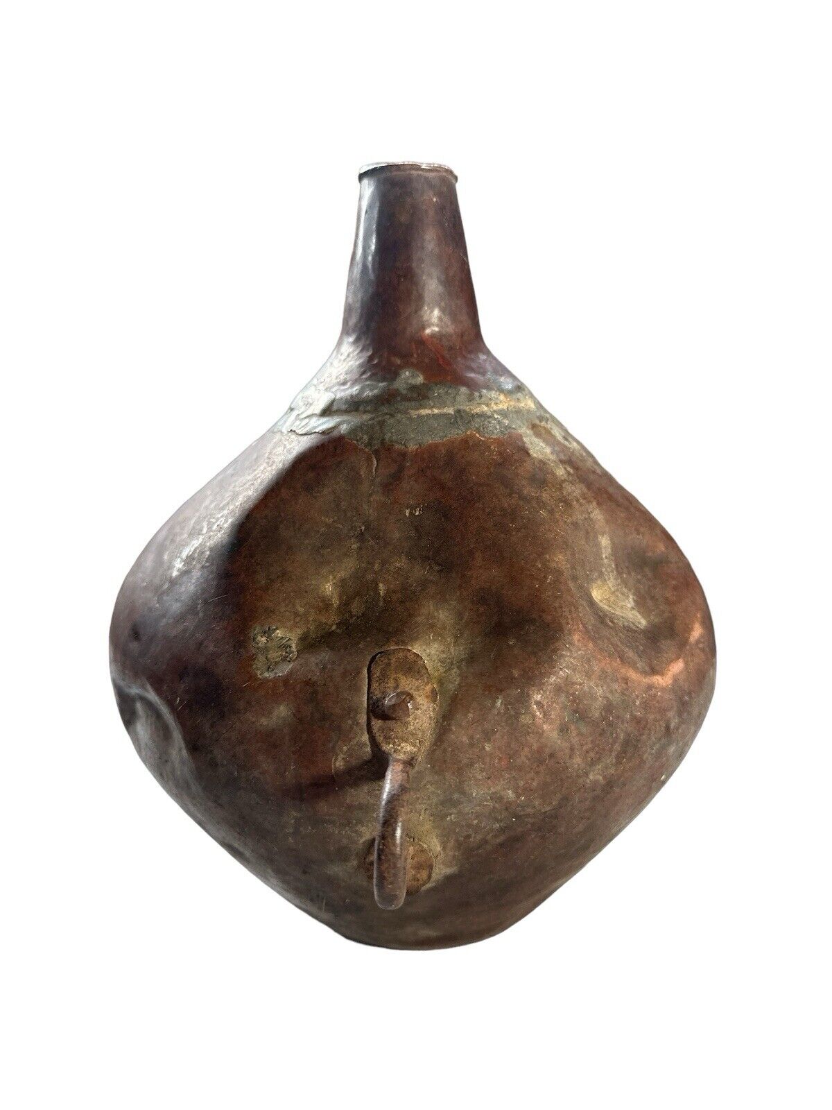 Primitive Central Mexican Spanish look Handmade Copper Metal Water Vessel