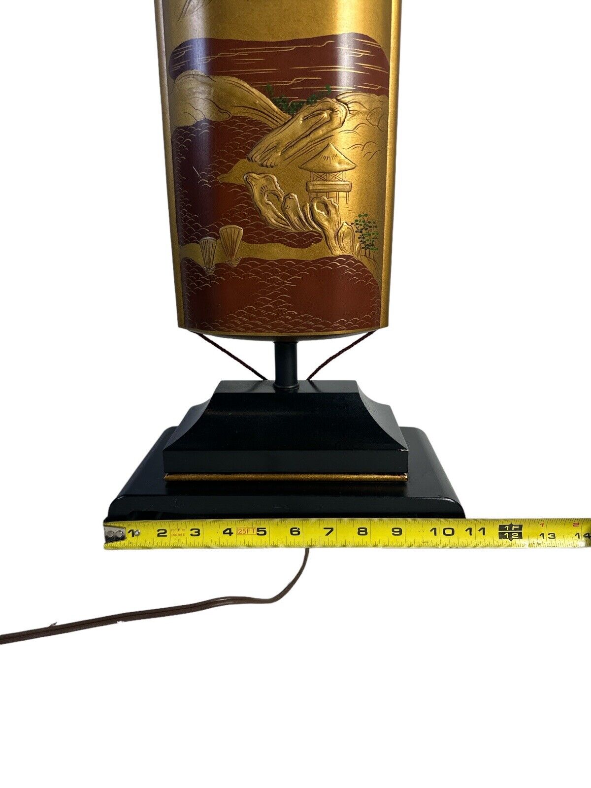 La Barge Mirror Inc. Asian Inspired Mountain Bridge Scene Beautiful Table Lamp