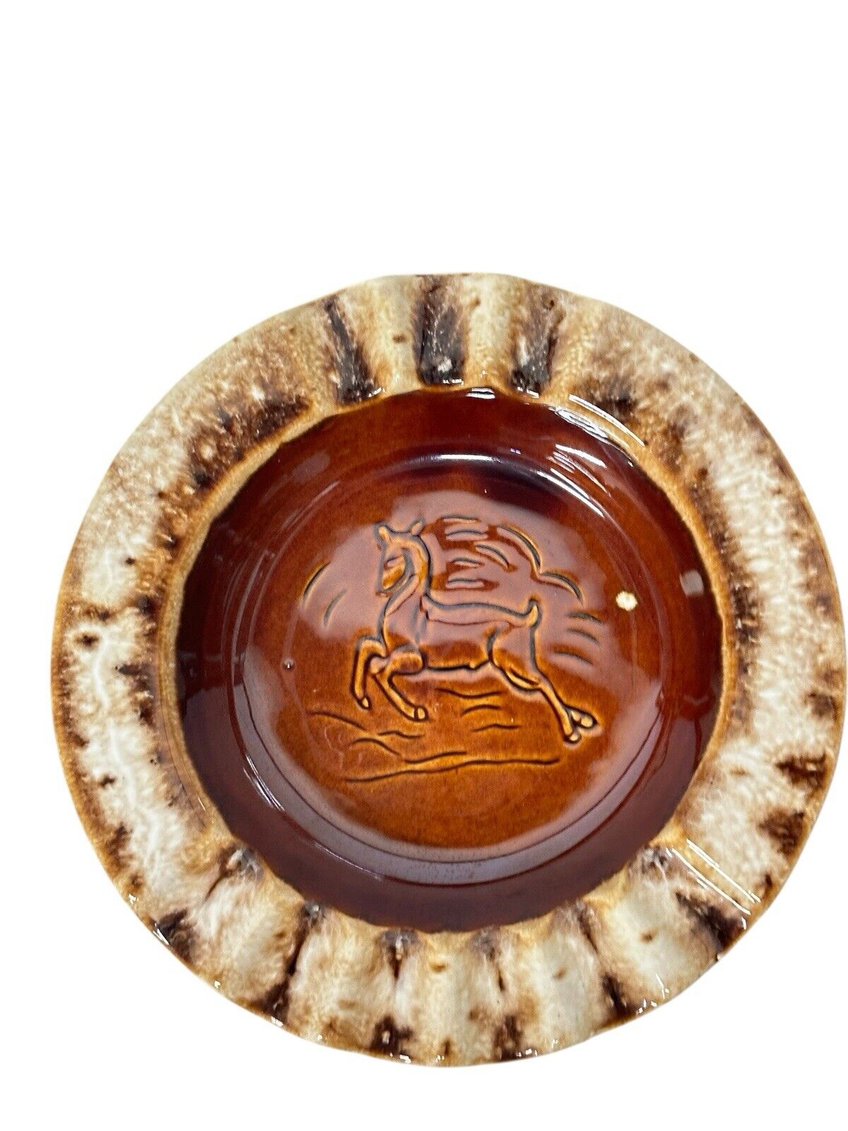 Vtg Hull Brown Drip Cigar Ashtray Deer Vintage 1950’s MCM Trinket Dish Decor