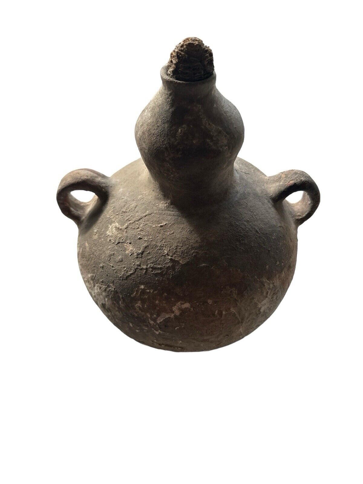 Antique Mexican Handmade Long Neck Clay Terracotta Water Vessel Primitive