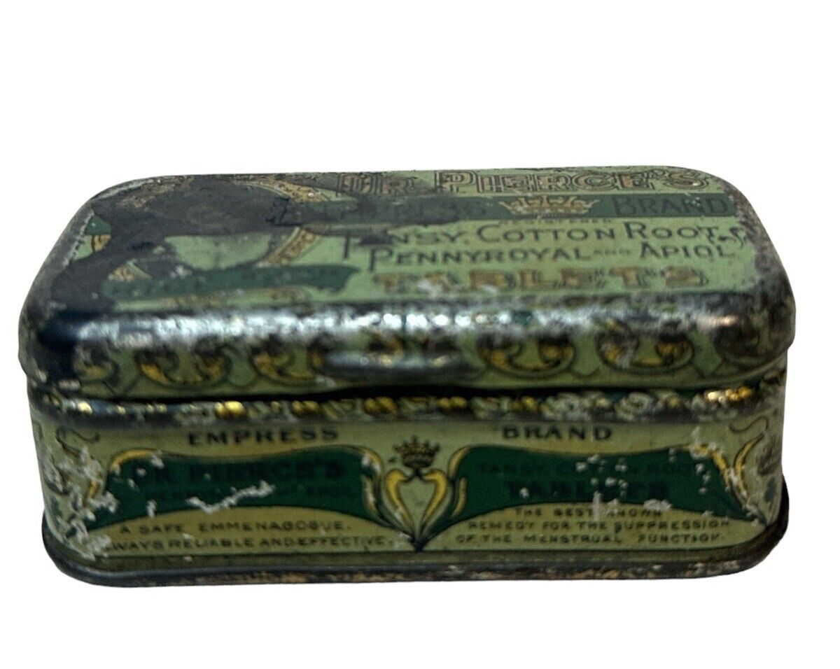 Lot Of 2 Empty Antique Old Vintage Small Advertising Tins Dr. Pierce & Diamonds