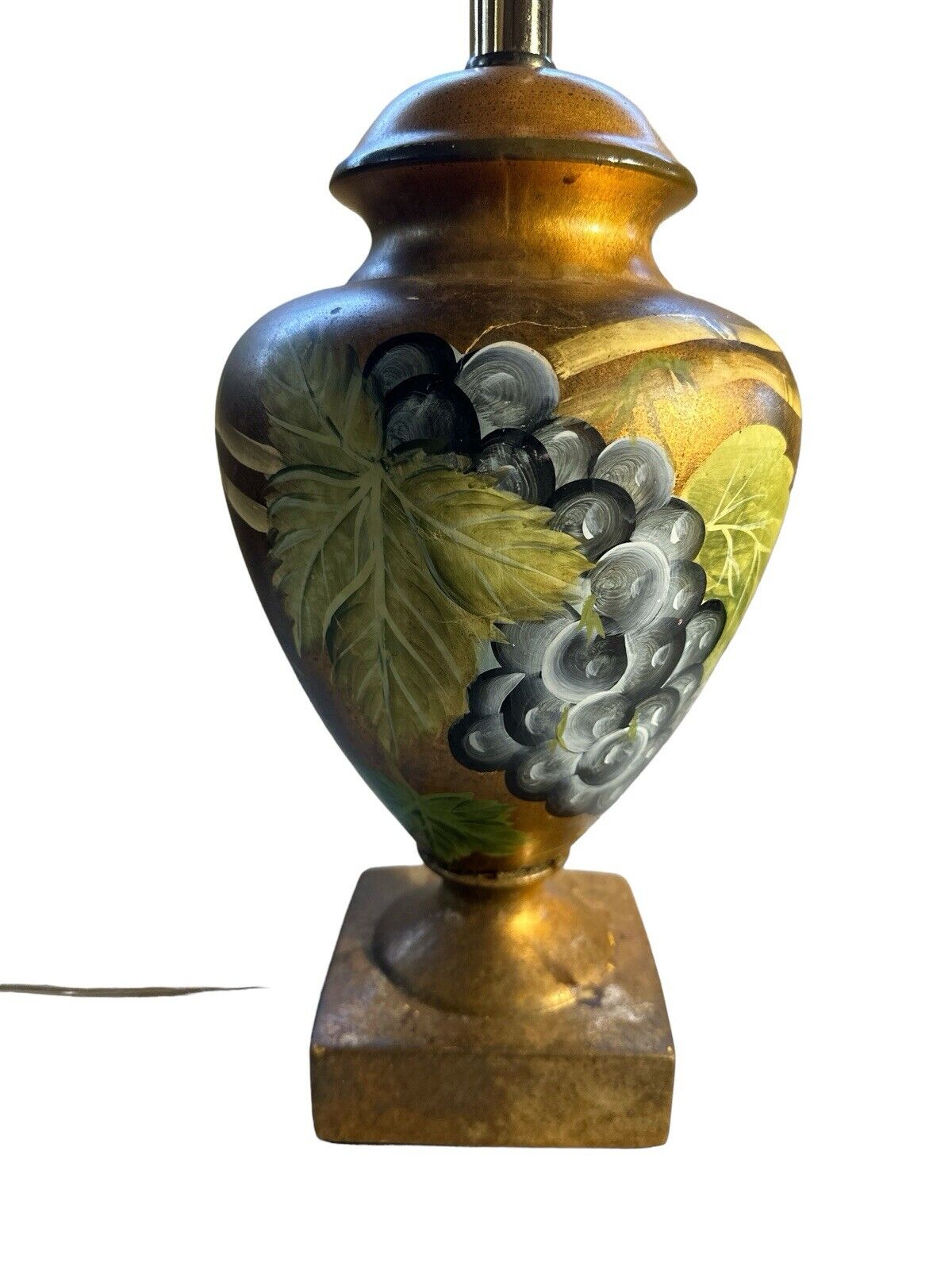 vintage Italian style Hand Painted Grape Vine Decor Ceramic Lamp