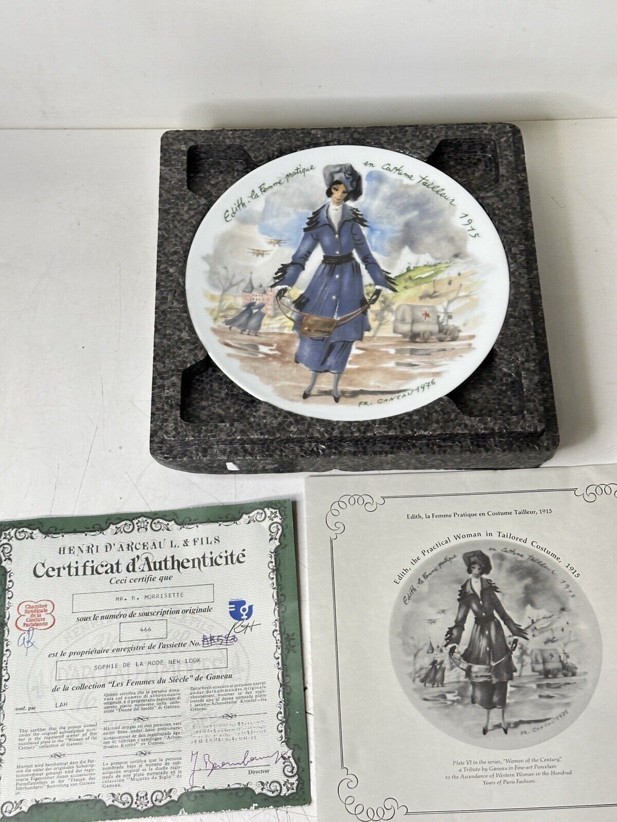 Limoges "Edith Practical Woman" In Tailored Costume Women of Century Plate 1915