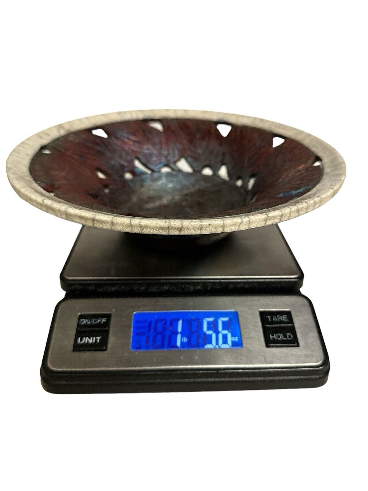 Clayton Pottery Traditional Japanese Raku Style Candle Holder Plate