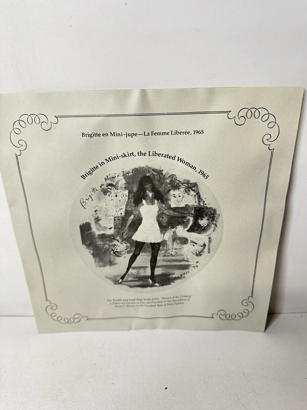 Vintage 1979 D'Arceau Limoges Collectors Plate Brigitte En Mini Jupe 1965