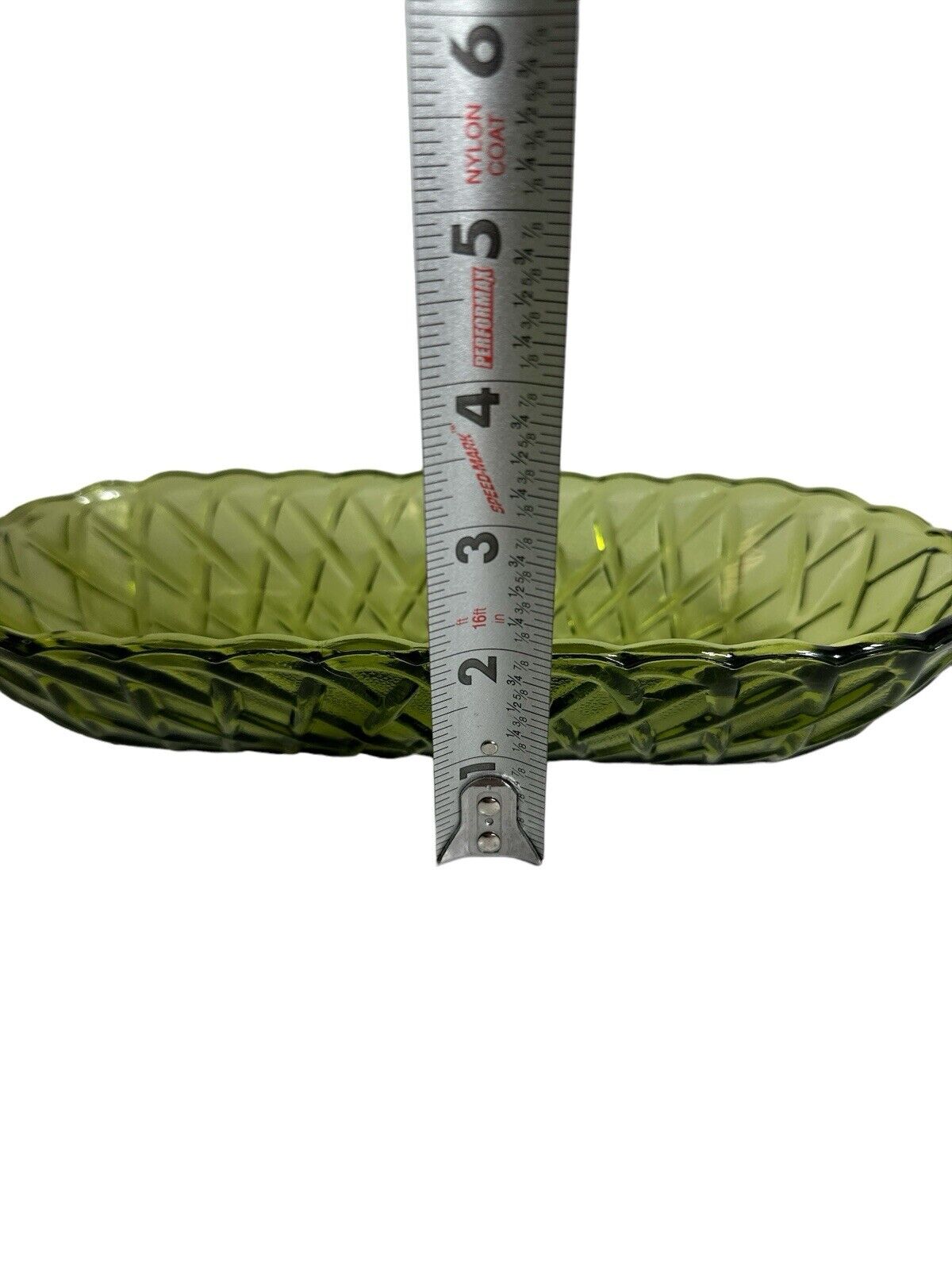 Vintage INDIANA GLASS Pretzel Avocado Celery Dish 10” X 5”