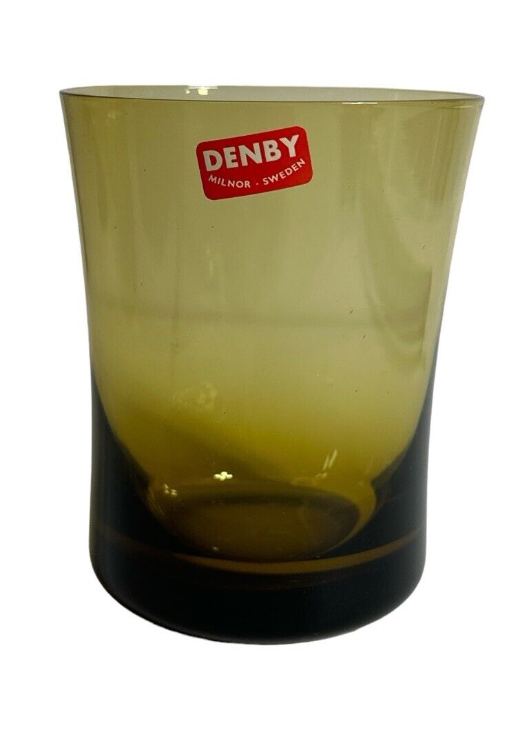 1972-79 DENBY Arabesque Spice Brown Double Old Fashioned NOS Milnor Sweden 4.25