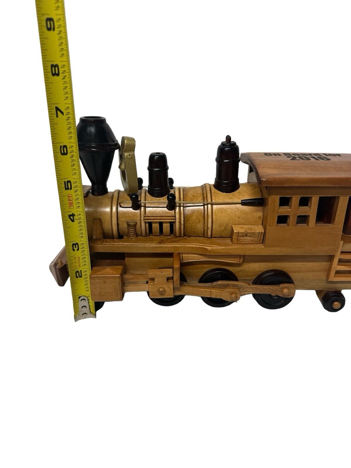 2016 Maple Wooden Handmade Steam Locomotive Collectible Train