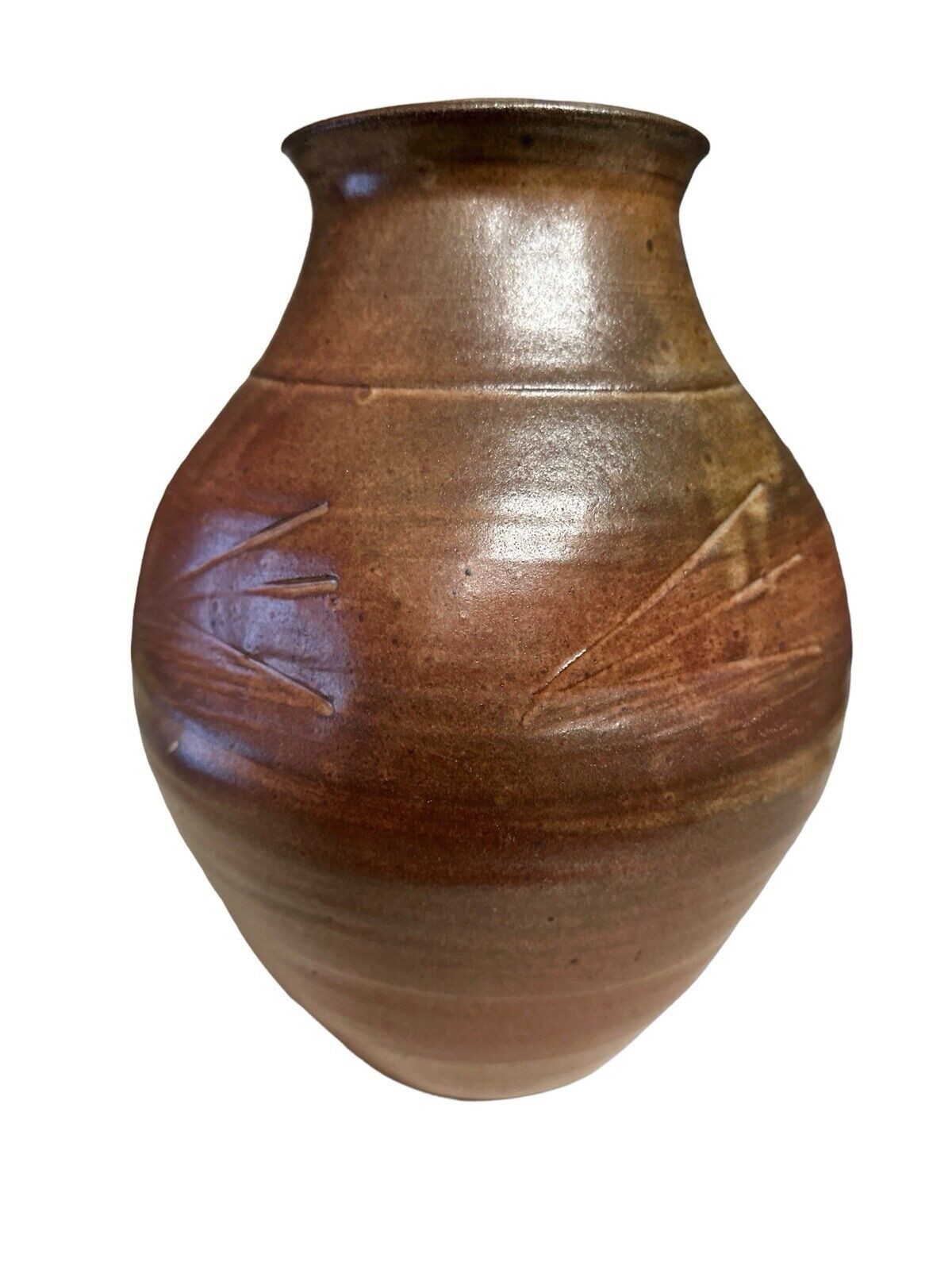 Beautiful Handmade Studio Signed Mark Pottery Stoneware Vase 10”