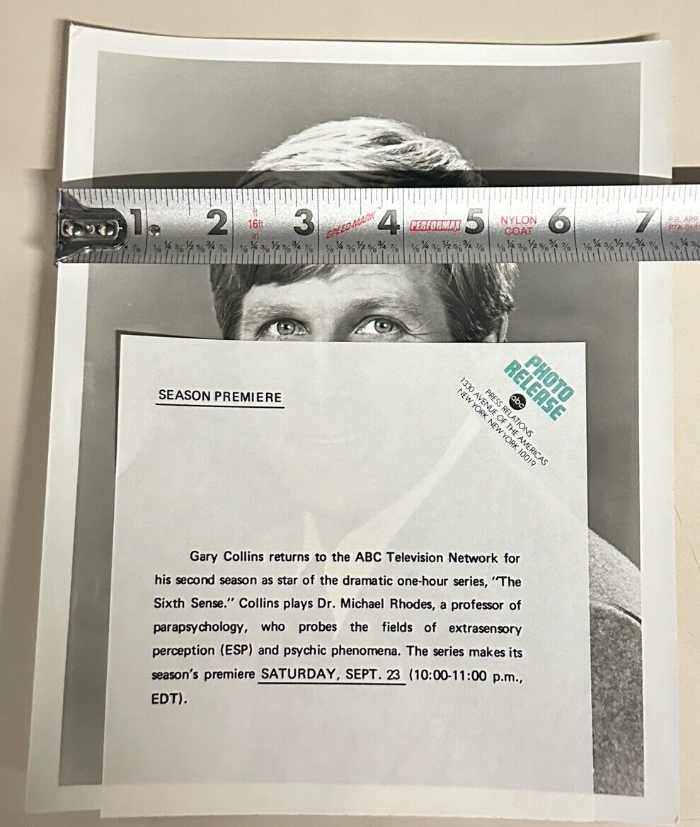 1972 ABC TV Series Press Release Photo Gary Collins In The Sixth Sense