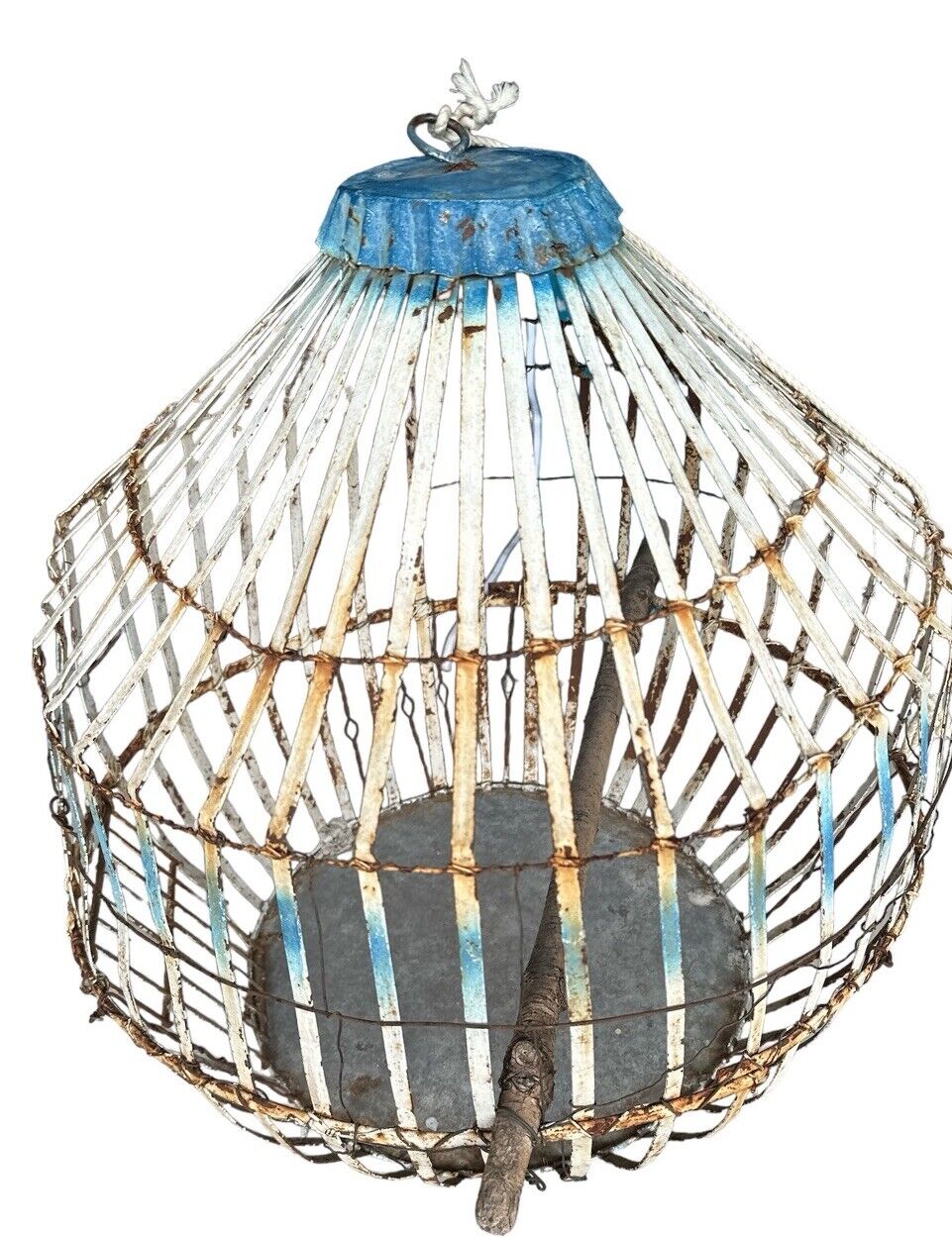 Vintage Large Rustic Metal Bird Cage Handmade Rare Decor Cage Made In Mexico