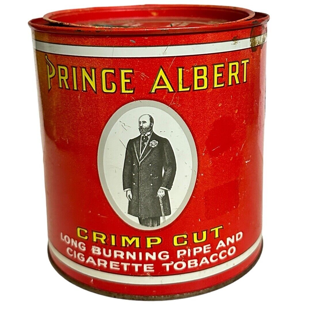 Antique Prince Albert tobacco tin Empty Tobacciana Decor Container 1907