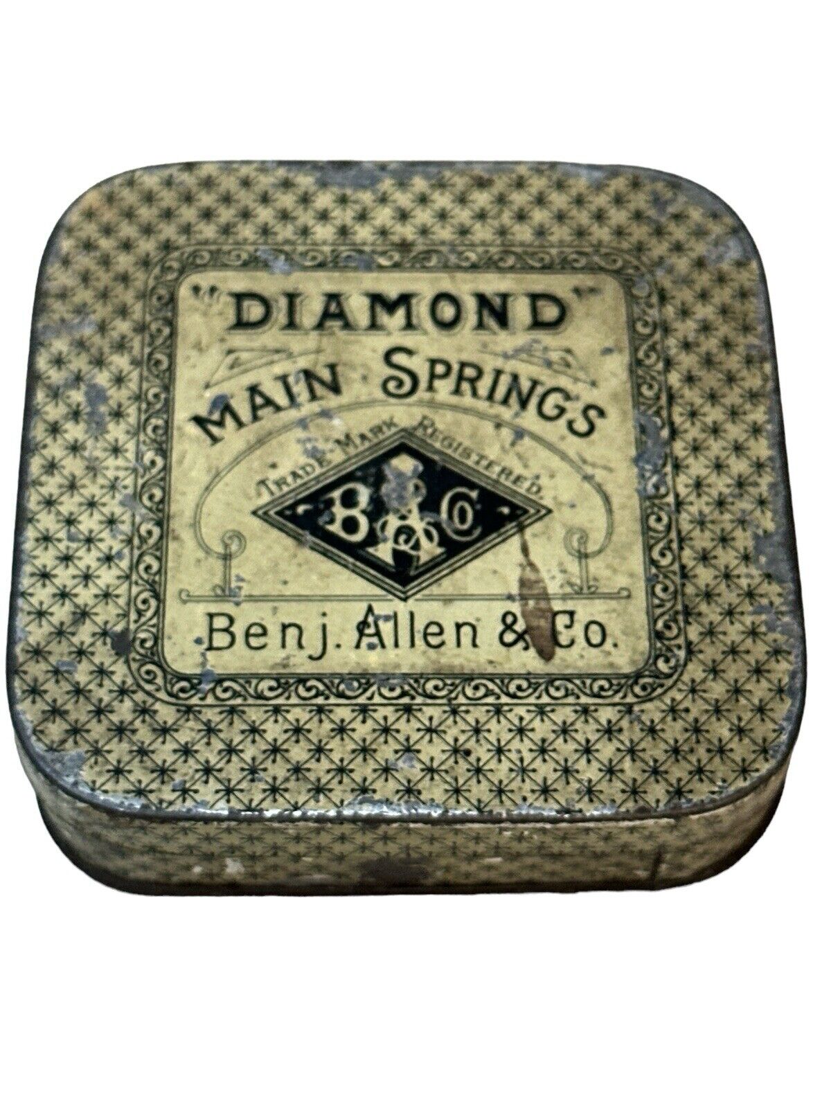 Lot Of 2 Empty Antique Old Vintage Small Advertising Tins Dr. Pierce & Diamonds