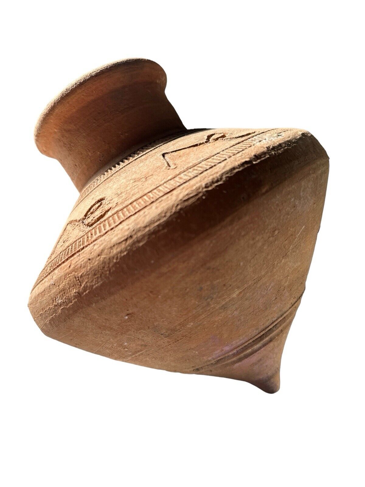 Vintage Handmade Mexican Clay Terracotta Water Vessel No Stand 9” x 8” Authentic