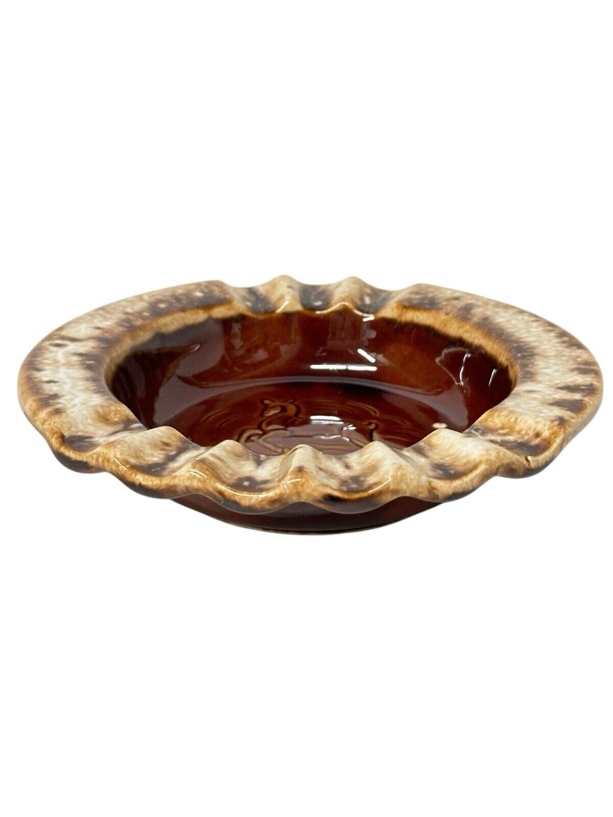 Vtg Hull Brown Drip Cigar Ashtray Deer Vintage 1950’s MCM Trinket Dish Decor