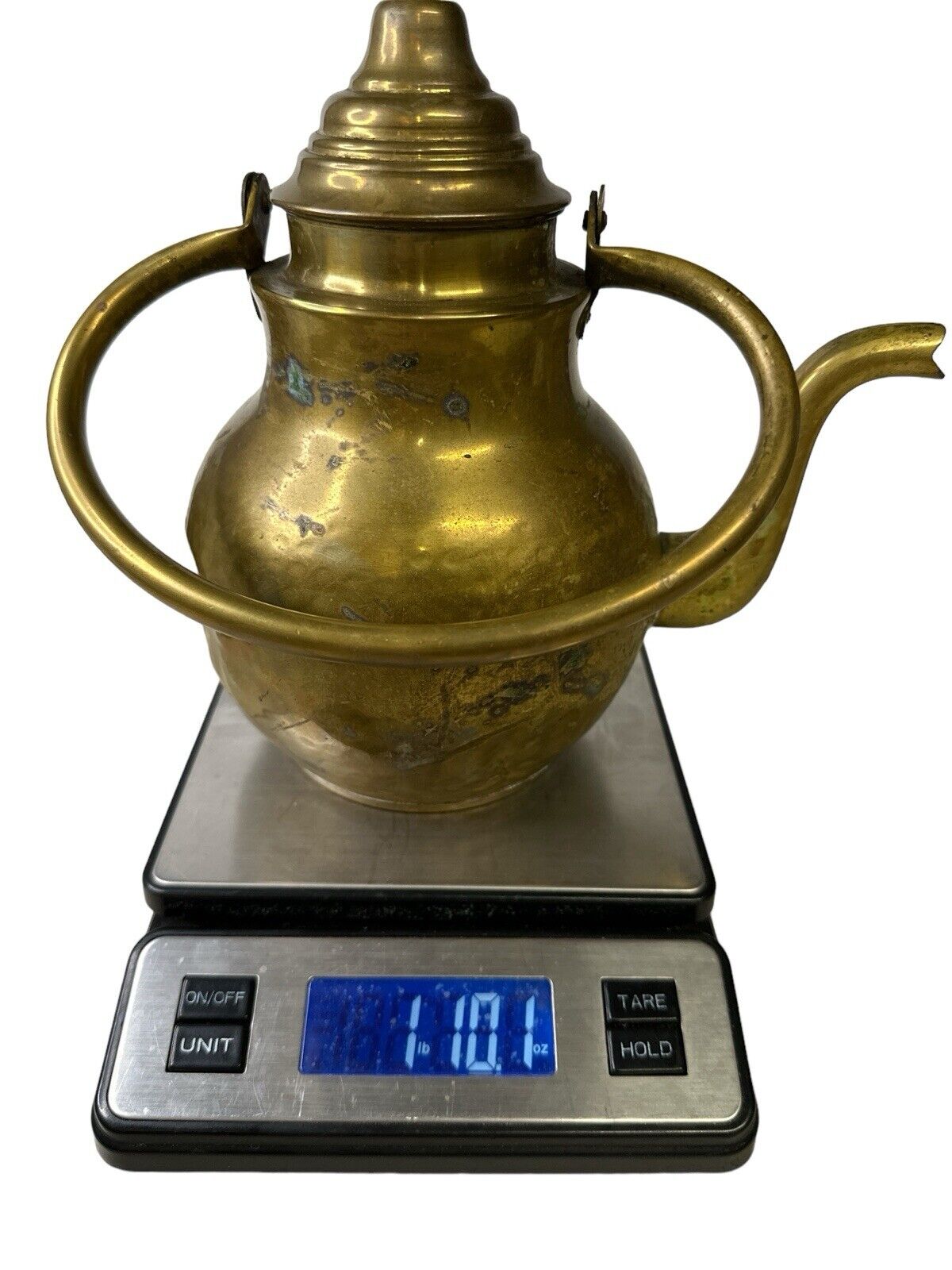Antique 19th century Brass Coffee Water Pitcher As Seen Decor Only