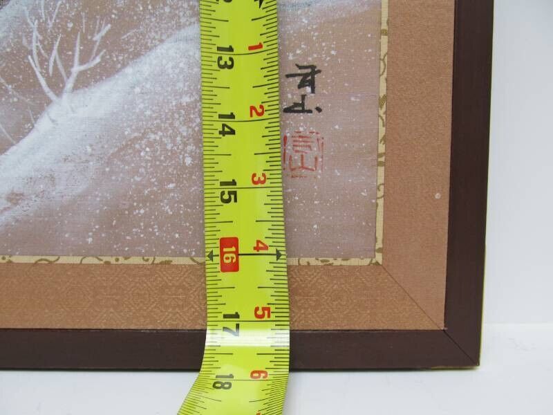 Old Vintage Japanese Chinese 2 Panel Original Painting Folding Screen Signed