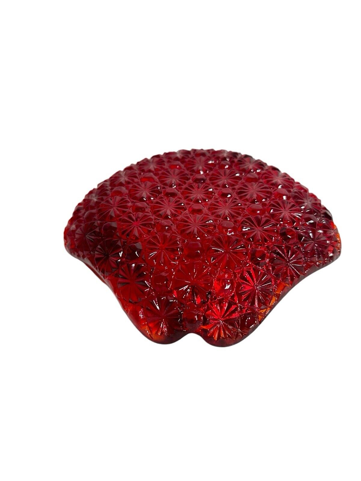 Vintage Daisy and Button Ashtray by L.G. Wright-Ruby Red
