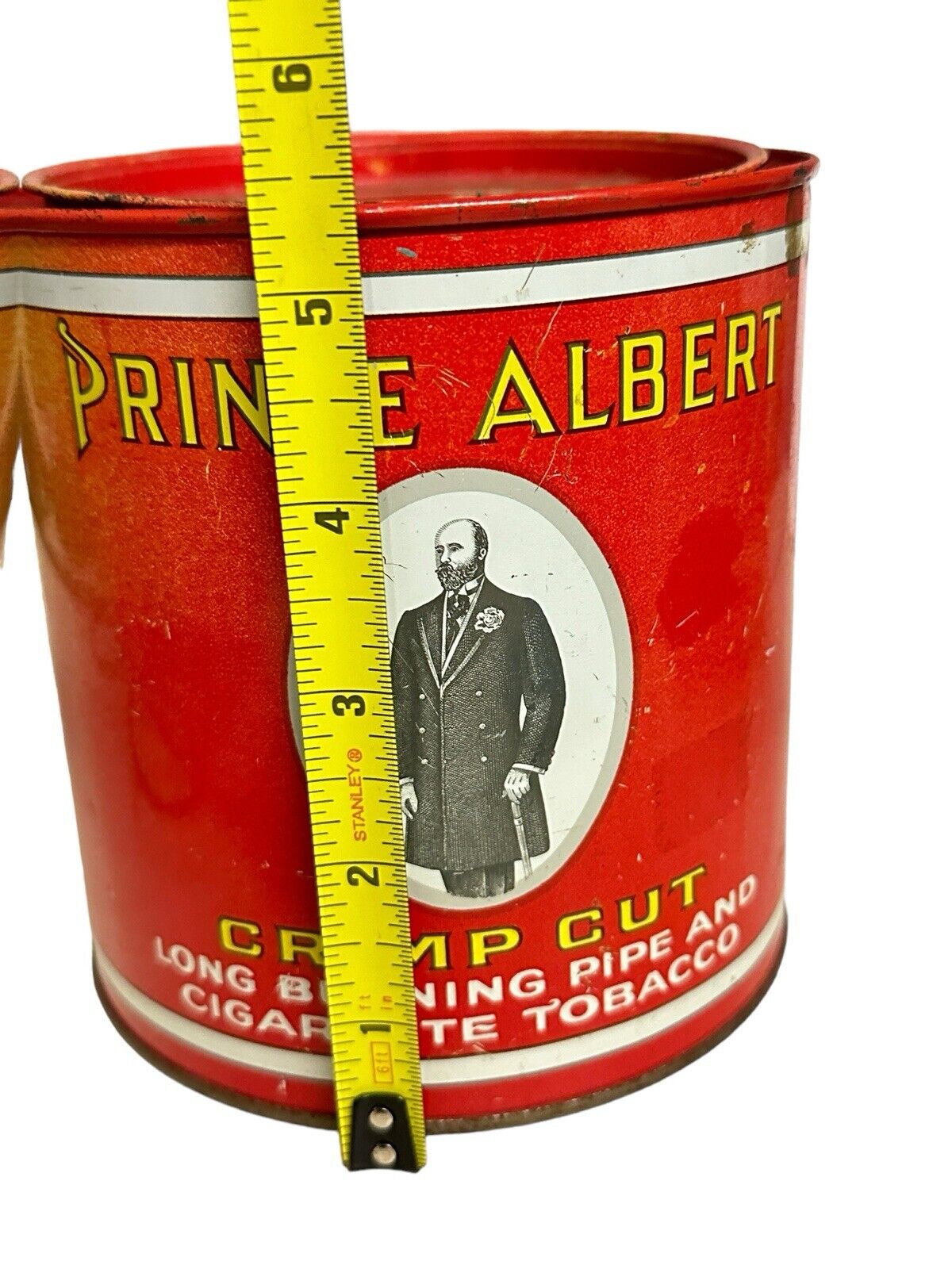 Antique Prince Albert tobacco tin Empty Tobacciana Decor Container 1907