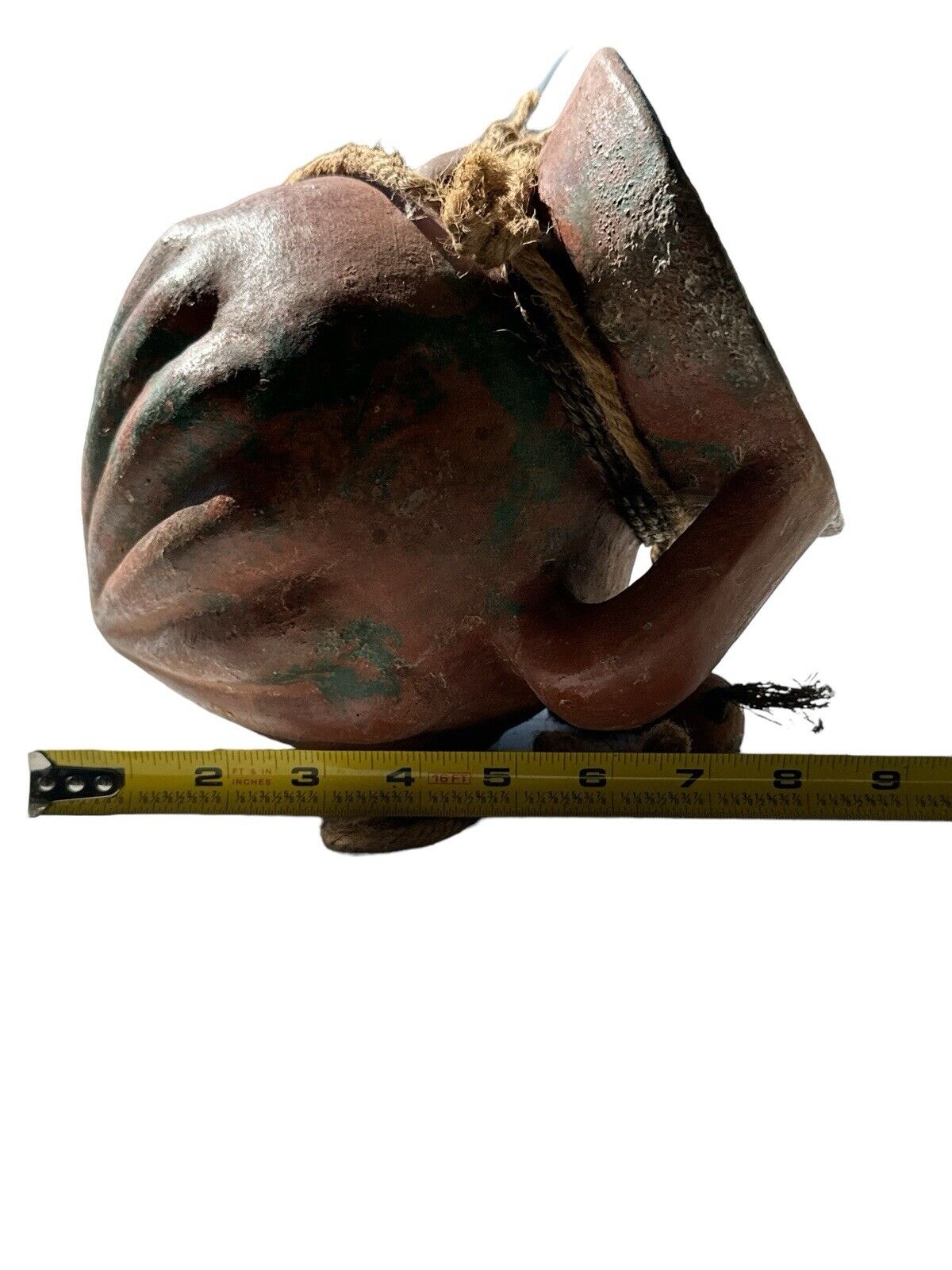old Huasteca Region Clay hanging water Vessel made in mexico 9”x 8” Mid 1900’s
