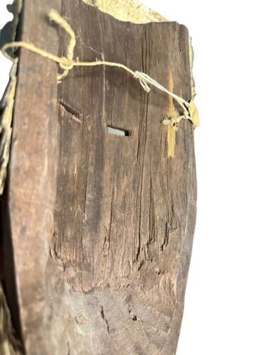 Old Mexican Folk Art Dance Mask Carved Wood Porcupine Quills Armadillo Large